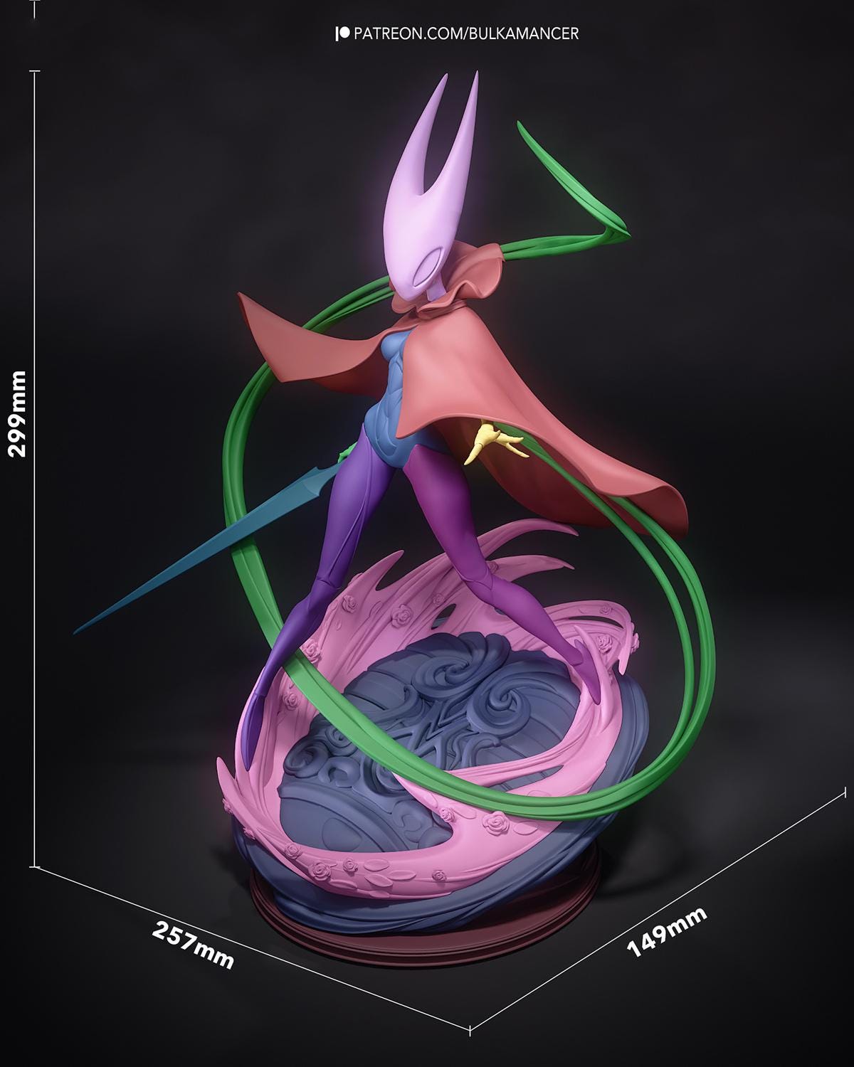 Gaming Action Figurine – Handpainted Resin Figure or DIY Model Kit, inspired by Hollow Knight: Silksong Hornet