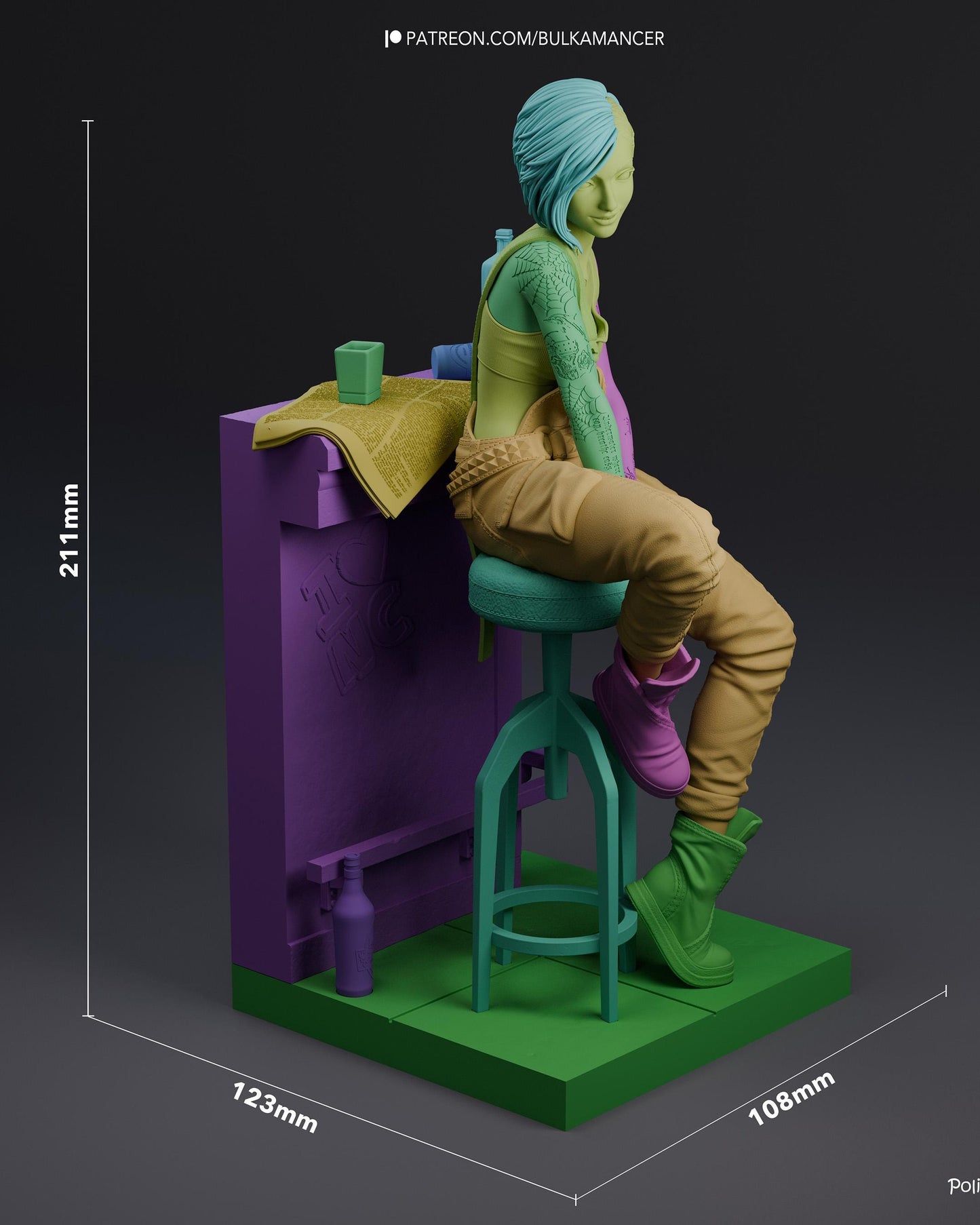 Gaming Action Figurine – Handpainted Resin Figure or DIY Model Kit, Cyberpunk 2077 Judy