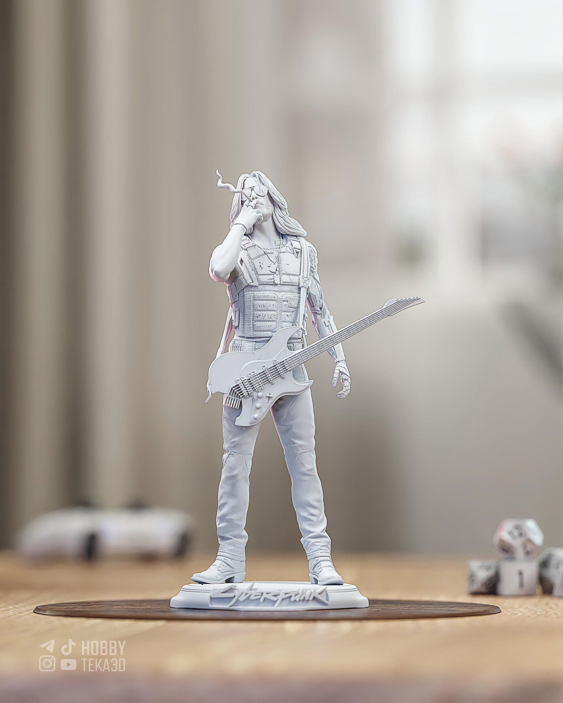 Cyber Rebel Guitarist — Painted & DIY | Resin 3D | FAN ART | Garage Kit