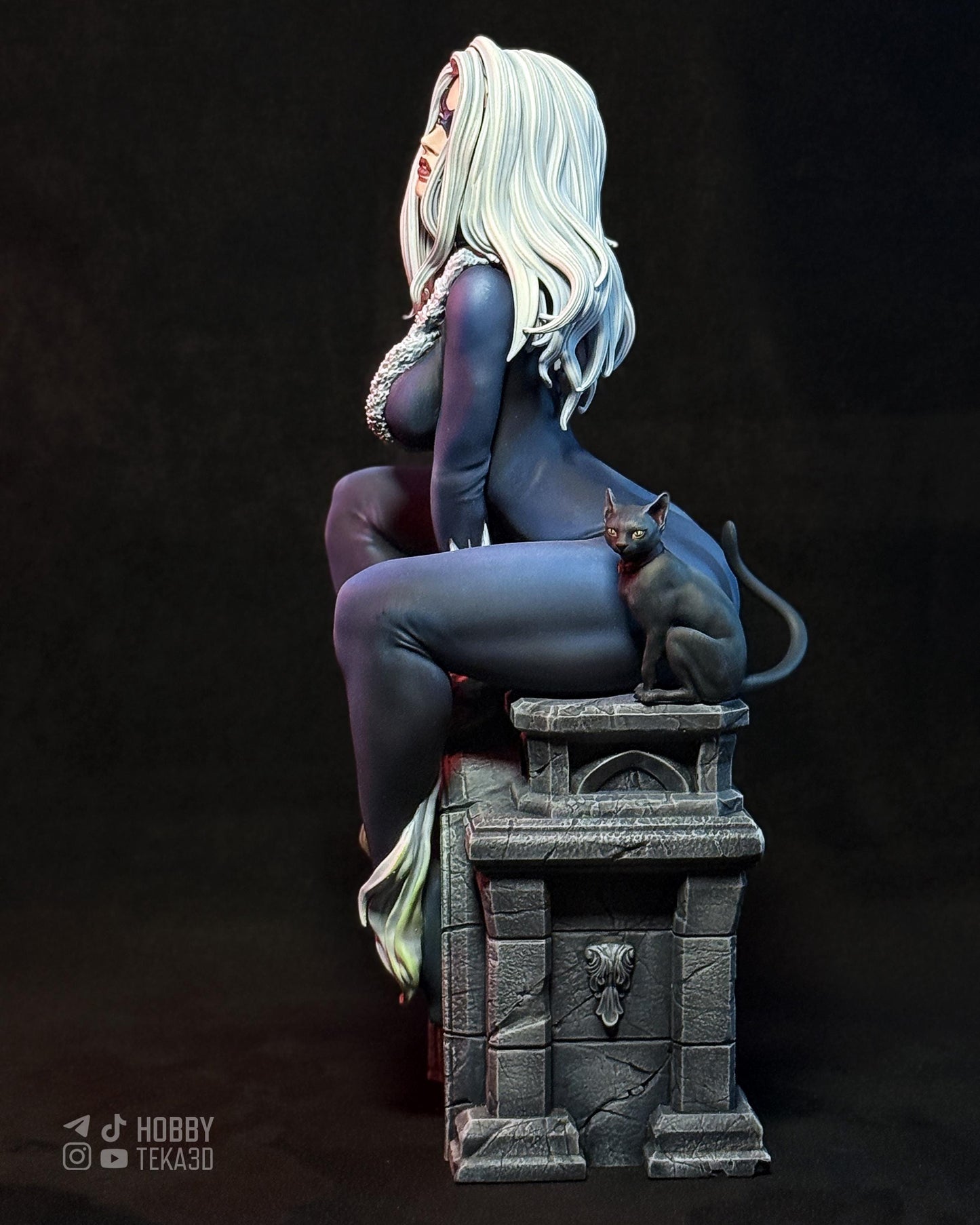 Cat Black — Painted & DIY | Resin 3D | FAN ART | Garage Kit