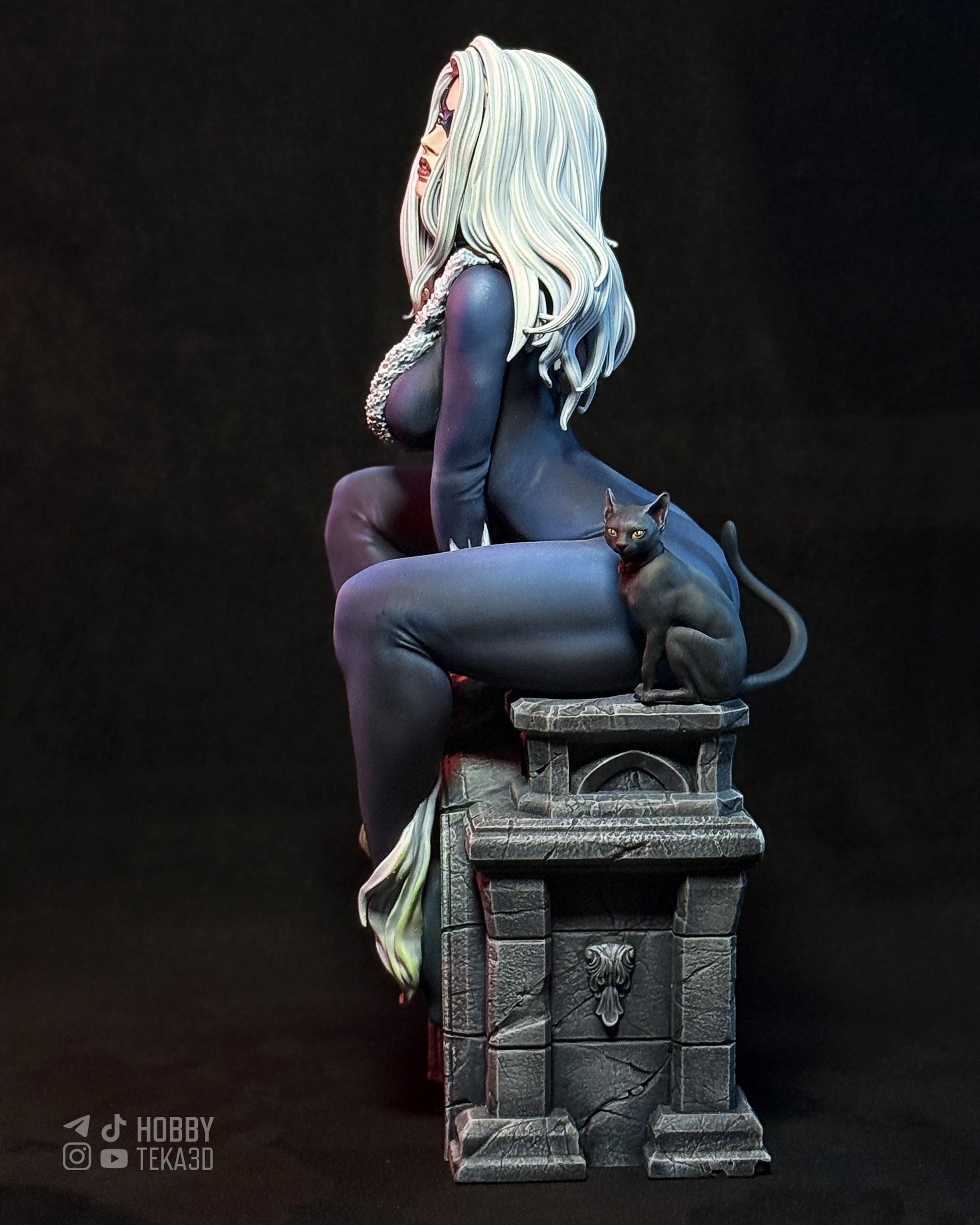 Cat Black — Painted & DIY | Resin 3D | FAN ART | Garage Kit