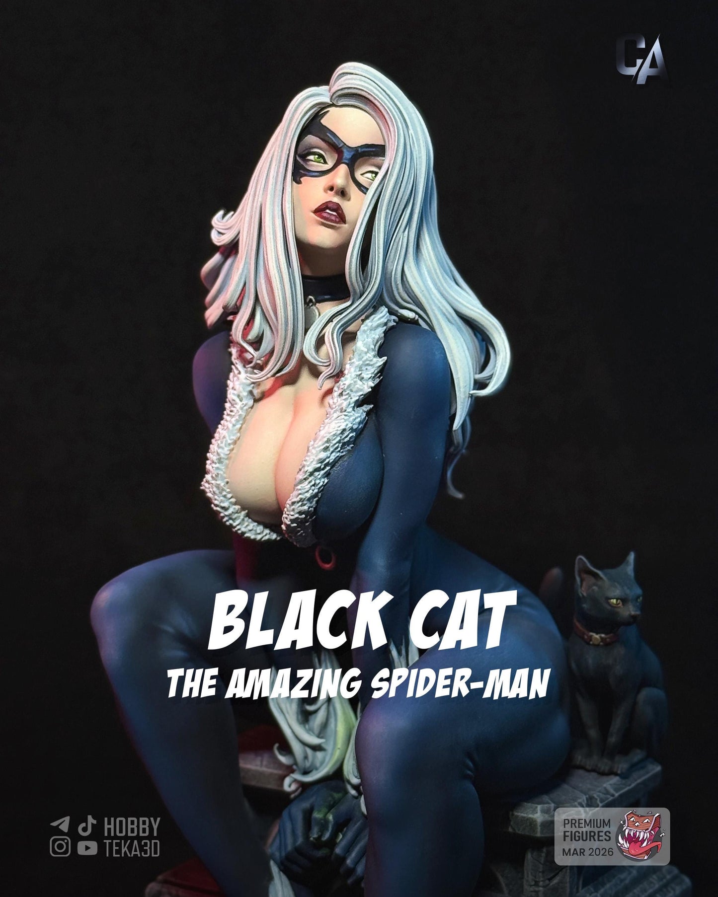 Cat Black — Painted & DIY | Resin 3D | FAN ART | Garage Kit