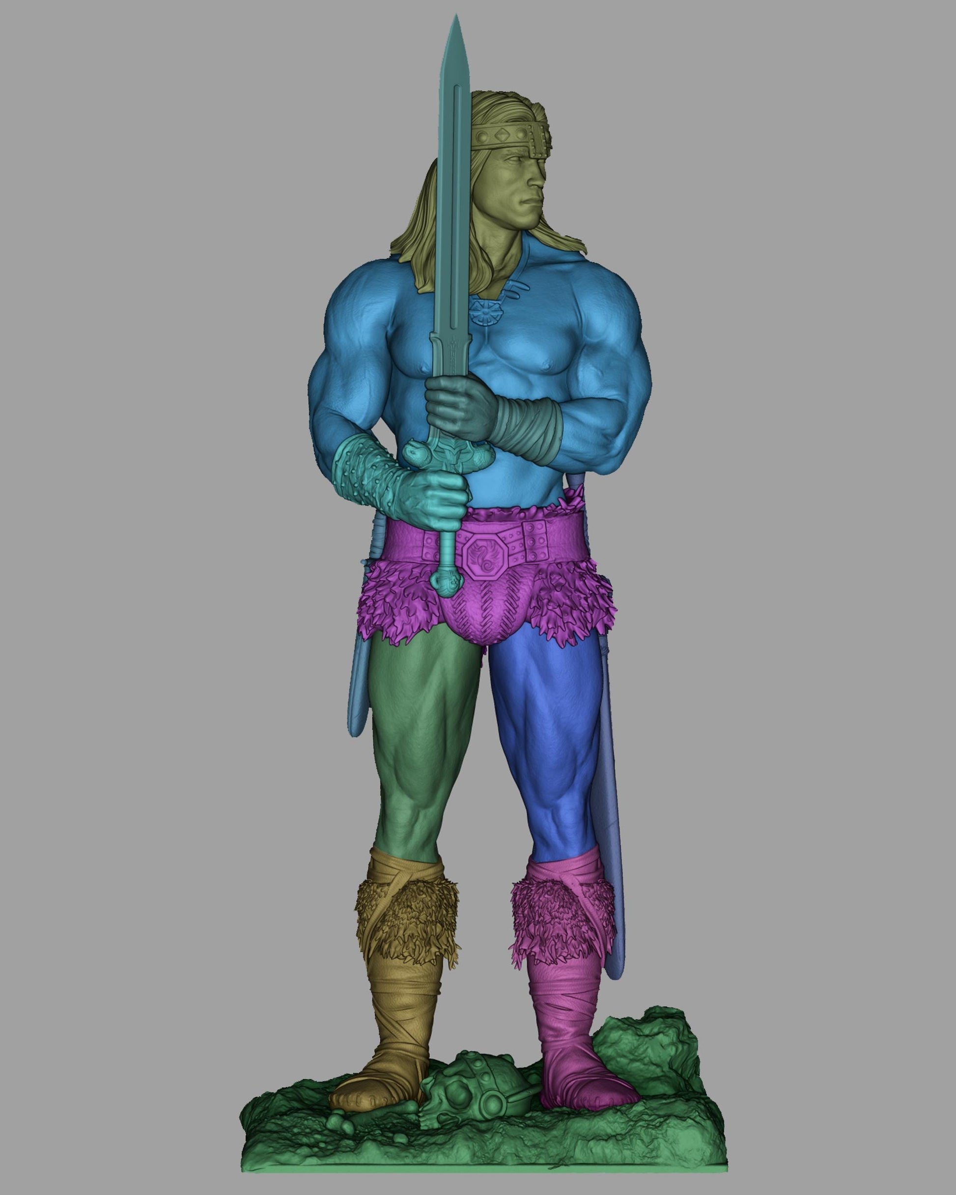 Barbarian Warrior — Painted & DIY | Resin 3D | FAN ART | Garage Kit