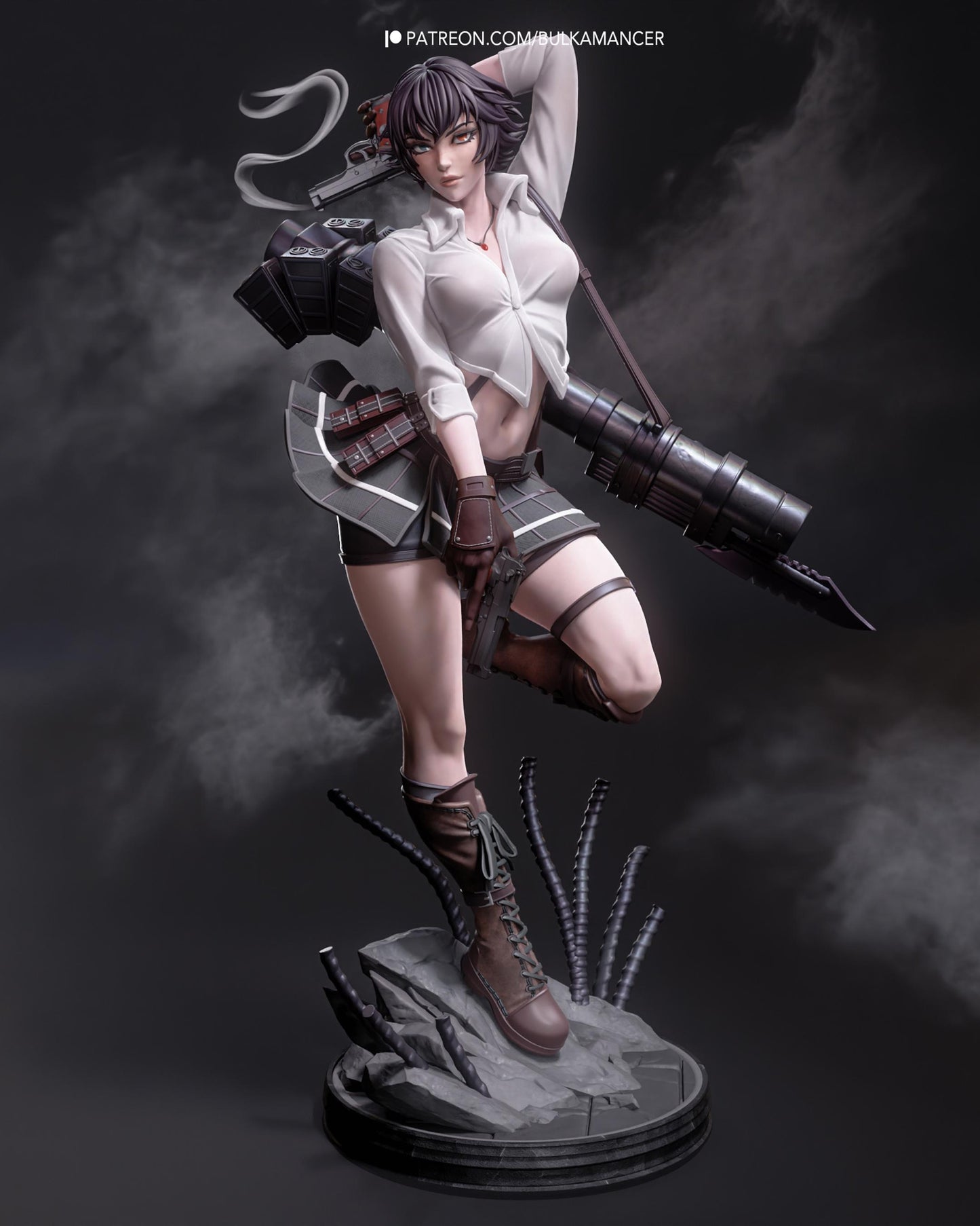 Gunslinger Lady — Painted & DIY | Resin 3D | FAN ART | Garage Kit