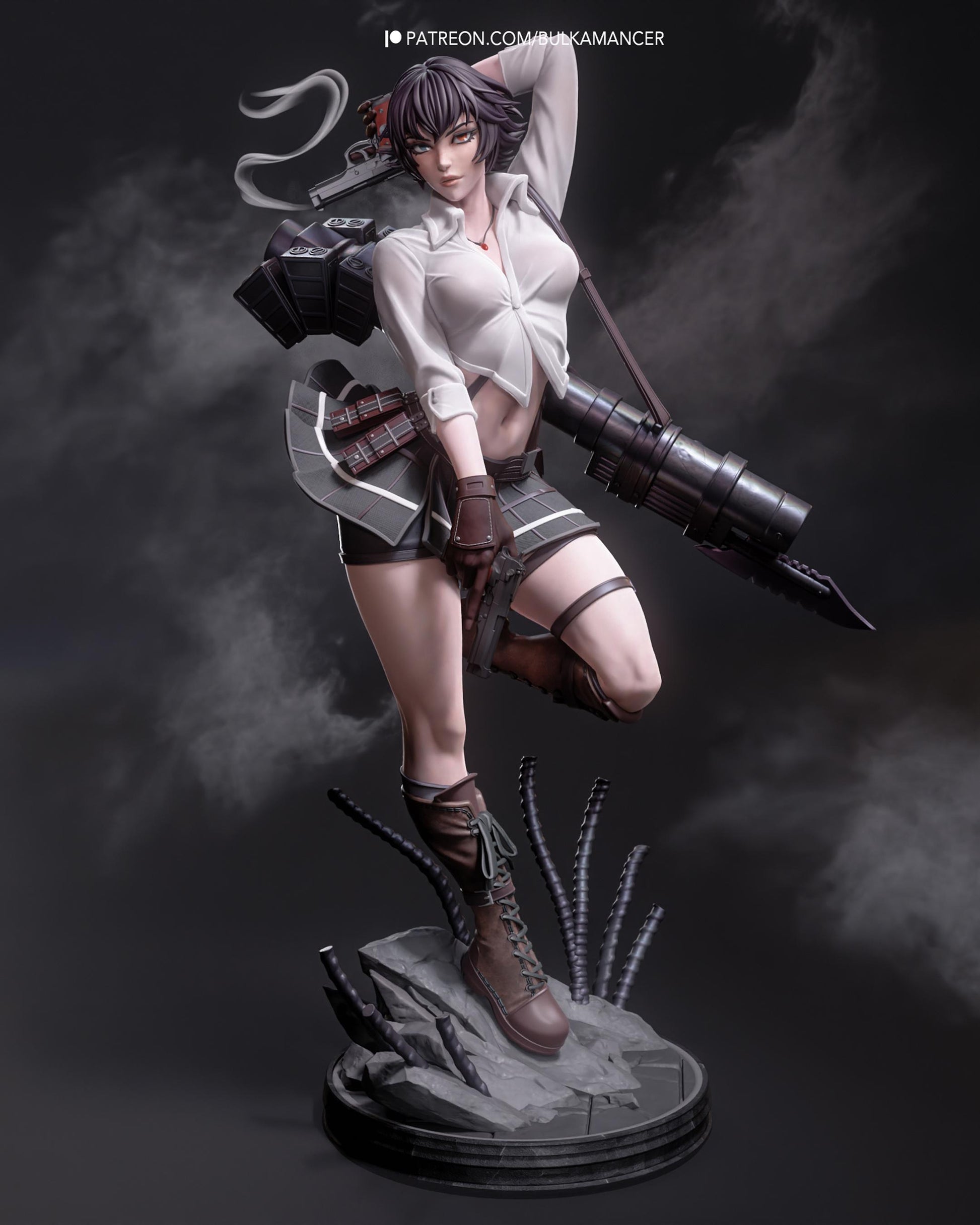 Gunslinger Lady — Painted & DIY | Resin 3D | FAN ART | Garage Kit