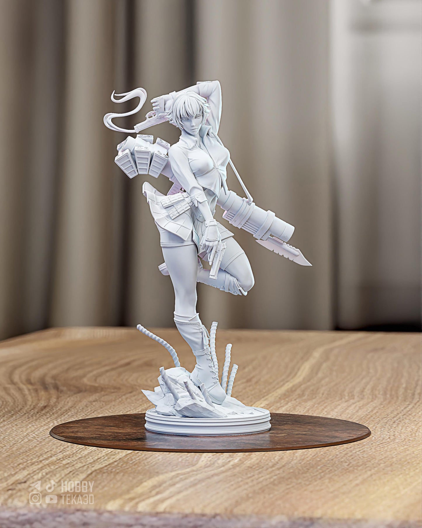 Gunslinger Lady — Painted & DIY | Resin 3D | FAN ART | Garage Kit