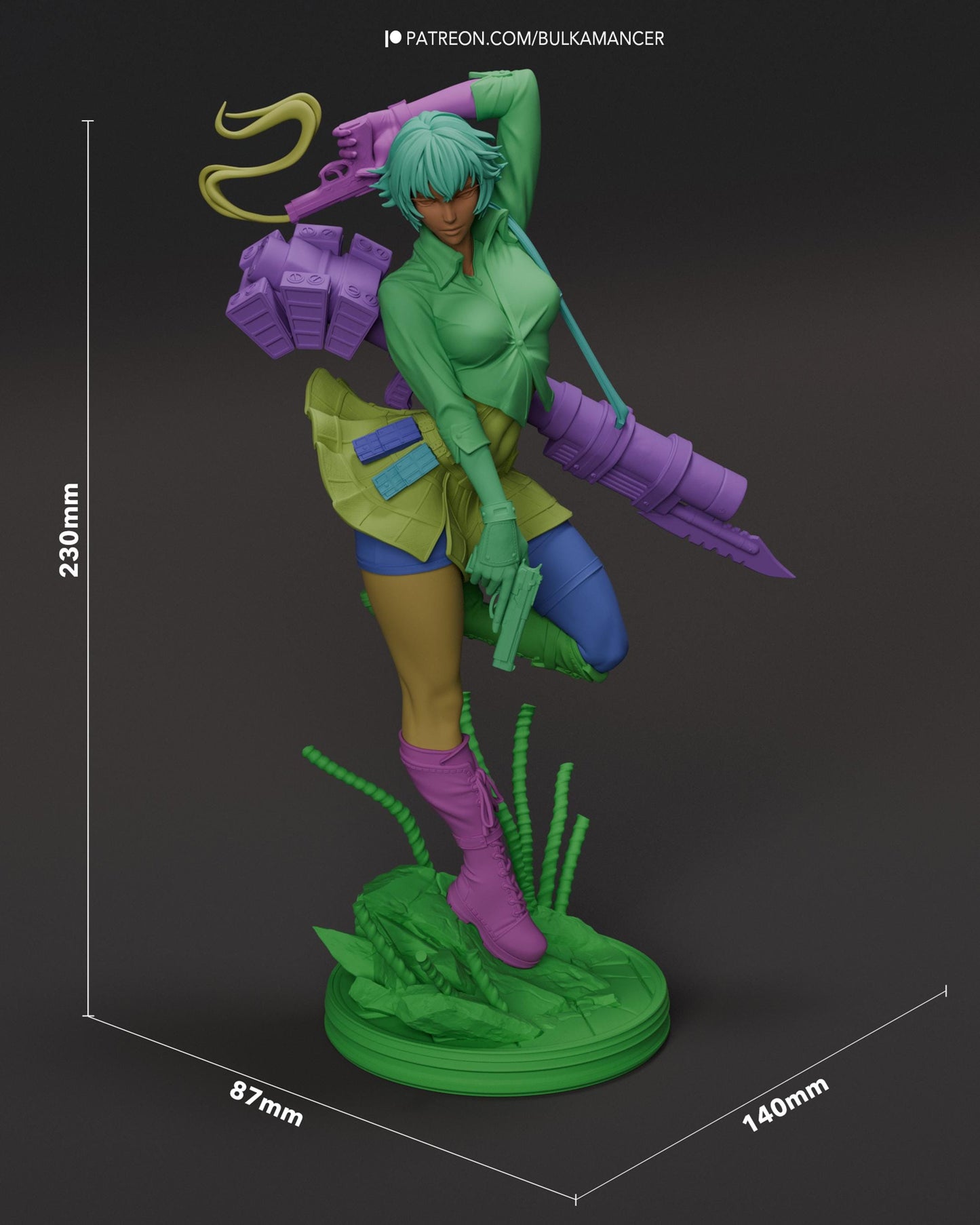 Gunslinger Lady — Painted & DIY | Resin 3D | FAN ART | Garage Kit