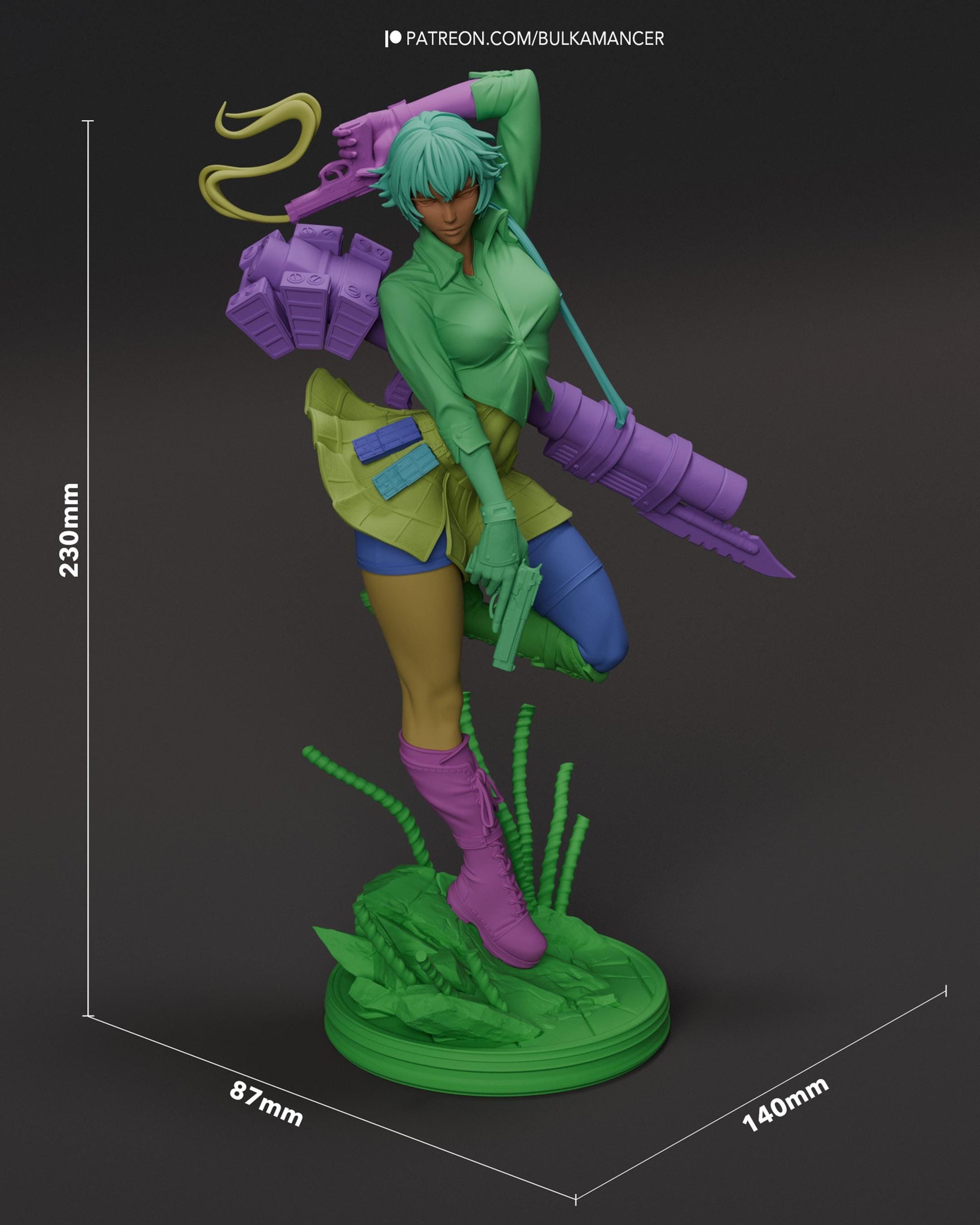Gunslinger Lady — Painted & DIY | Resin 3D | FAN ART | Garage Kit