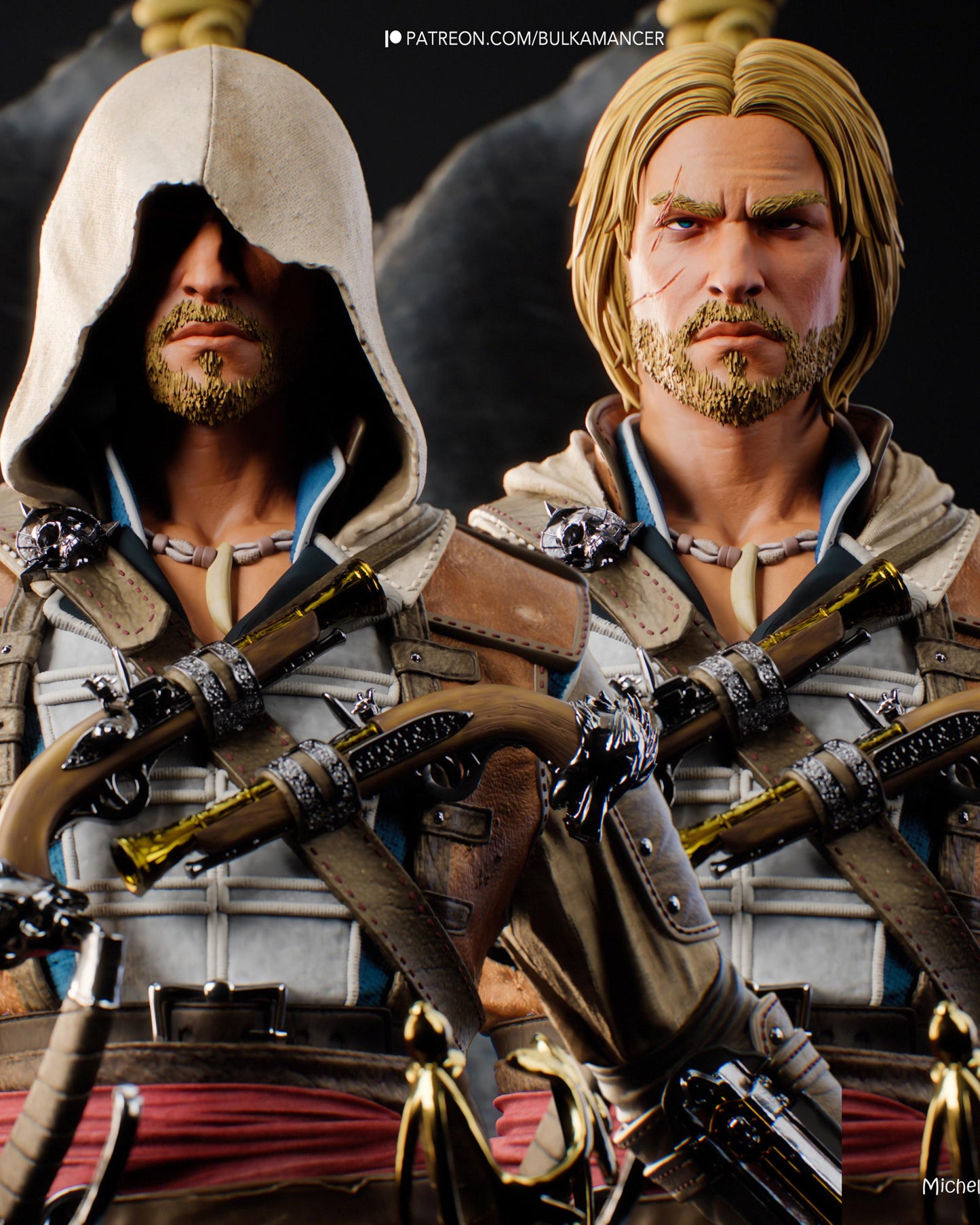 Gaming Action Figurine – Handpainted Resin Figure or DIY Model Kit, inspired by Assassin's Creed IV: Black Flag Edward Kenway