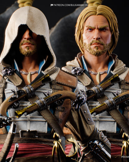 Gaming Action Figurine – Handpainted Resin Figure or DIY Model Kit, inspired by Assassin's Creed IV: Black Flag Edward Kenway