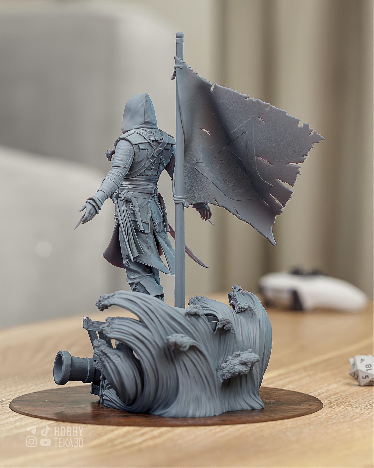 Gaming Action Figurine – Handpainted Resin Figure or DIY Model Kit, inspired by Assassin's Creed IV: Black Flag Edward Kenway