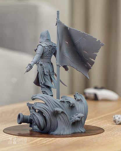 Gaming Action Figurine – Handpainted Resin Figure or DIY Model Kit, inspired by Assassin's Creed IV: Black Flag Edward Kenway