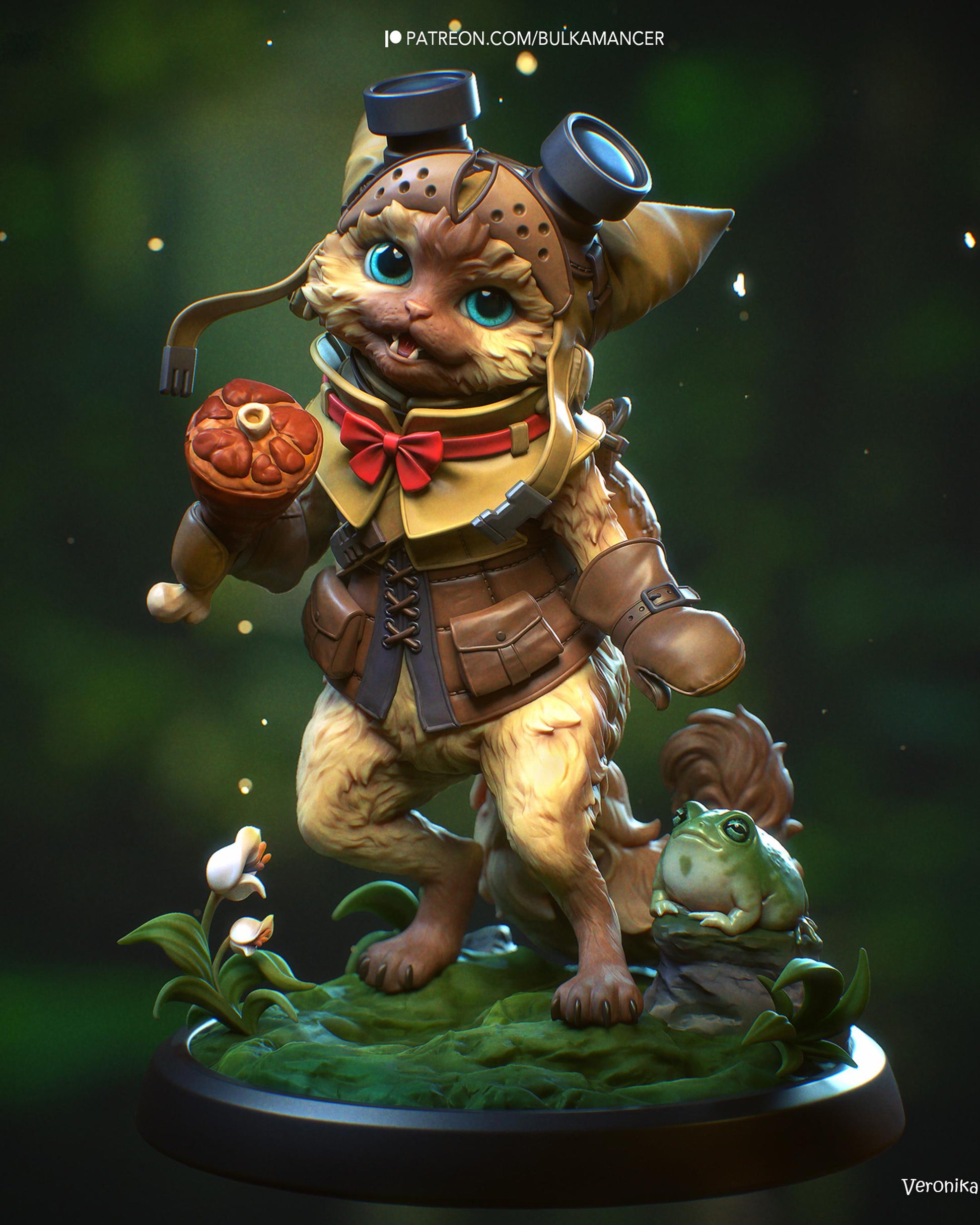 Anime Figure – Handpainted Resin Figure, Action Figure, inspired by Monster Hunter Wilds – Felyne