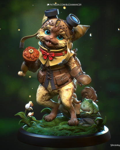 Anime Figure – Handpainted Resin Figure, Action Figure, inspired by Monster Hunter Wilds – Felyne