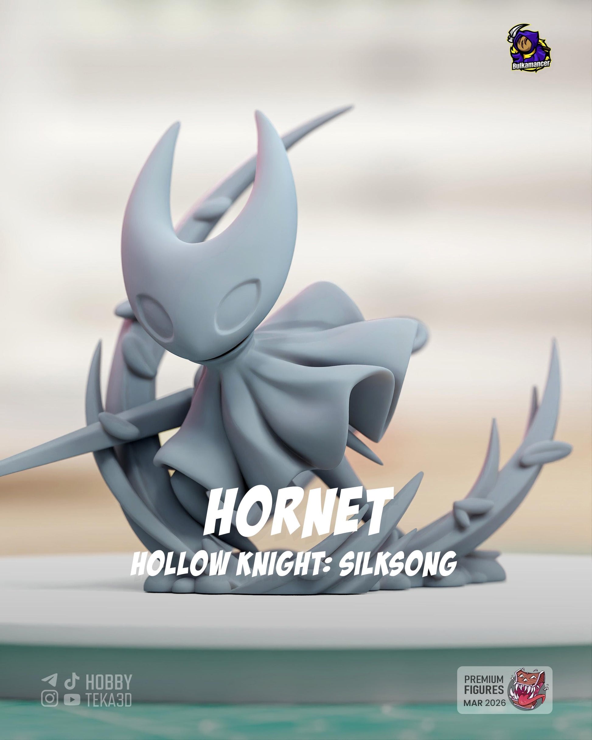 Gaming Action Figurine – Handpainted Resin Figure or DIY Model Kit, Hollow Knight Silksong Hornet