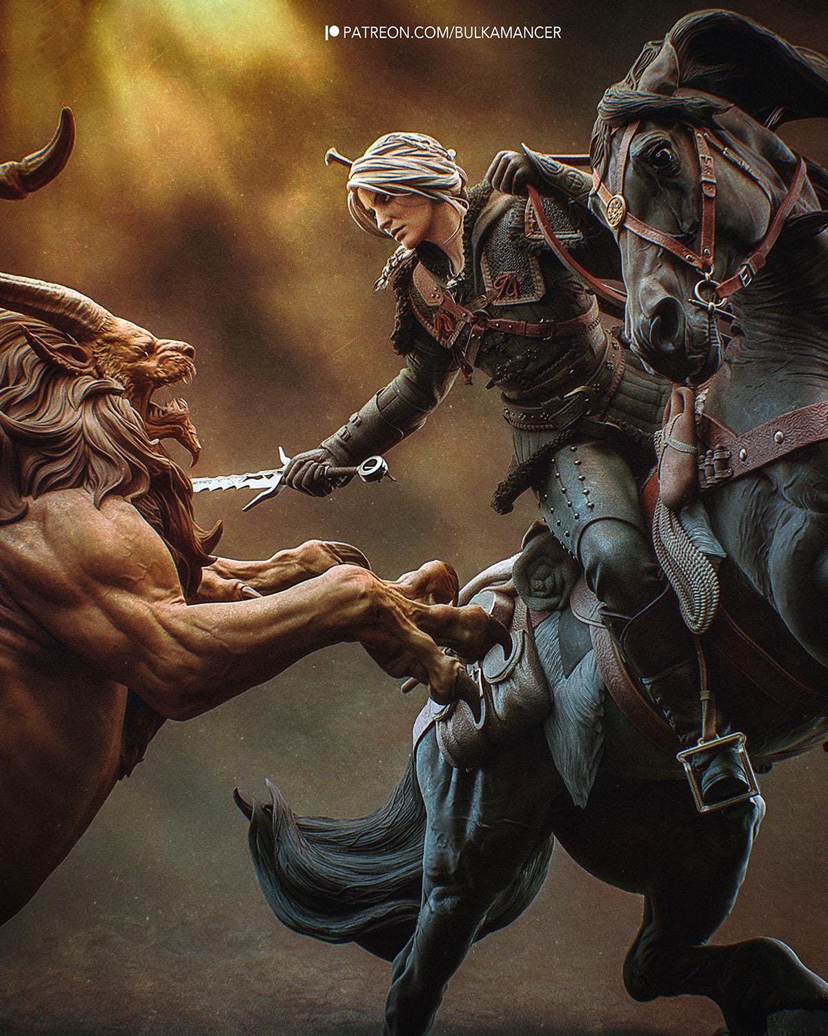 Ciri vs Manticore — Painted & DIY | Resin 3D | FAN ART | Garage Kit