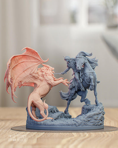 Ciri vs Manticore — Painted & DIY | Resin 3D | FAN ART | Garage Kit