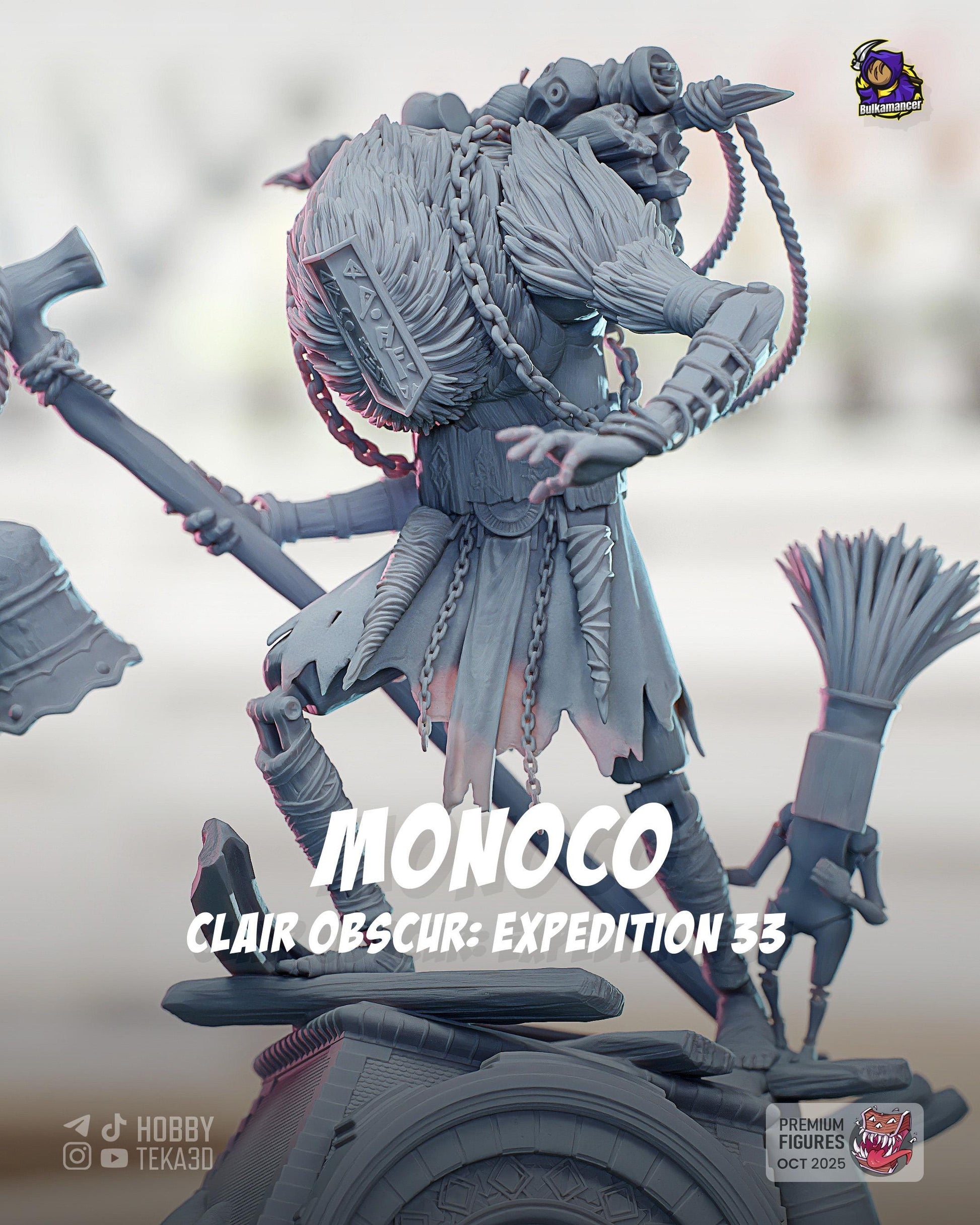 Gaming Action Figurine – Handpainted Resin Figure or DIY Model Kit, inspired by Clair Obscur: Expedition 33 Monoco