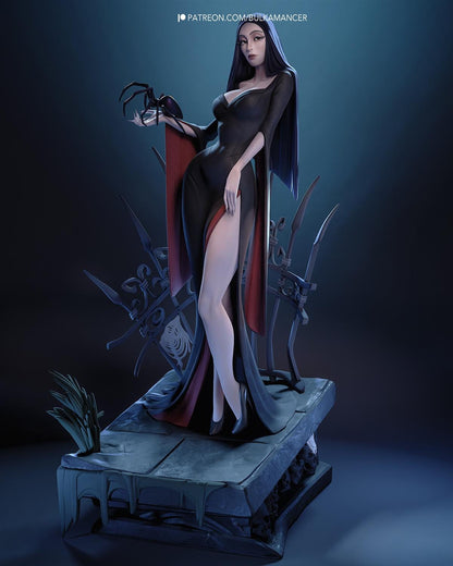 Movie Action Figurine – Handpainted Resin Figure or DIY Model Kit, inspired by The Addams Family Morticia Addams