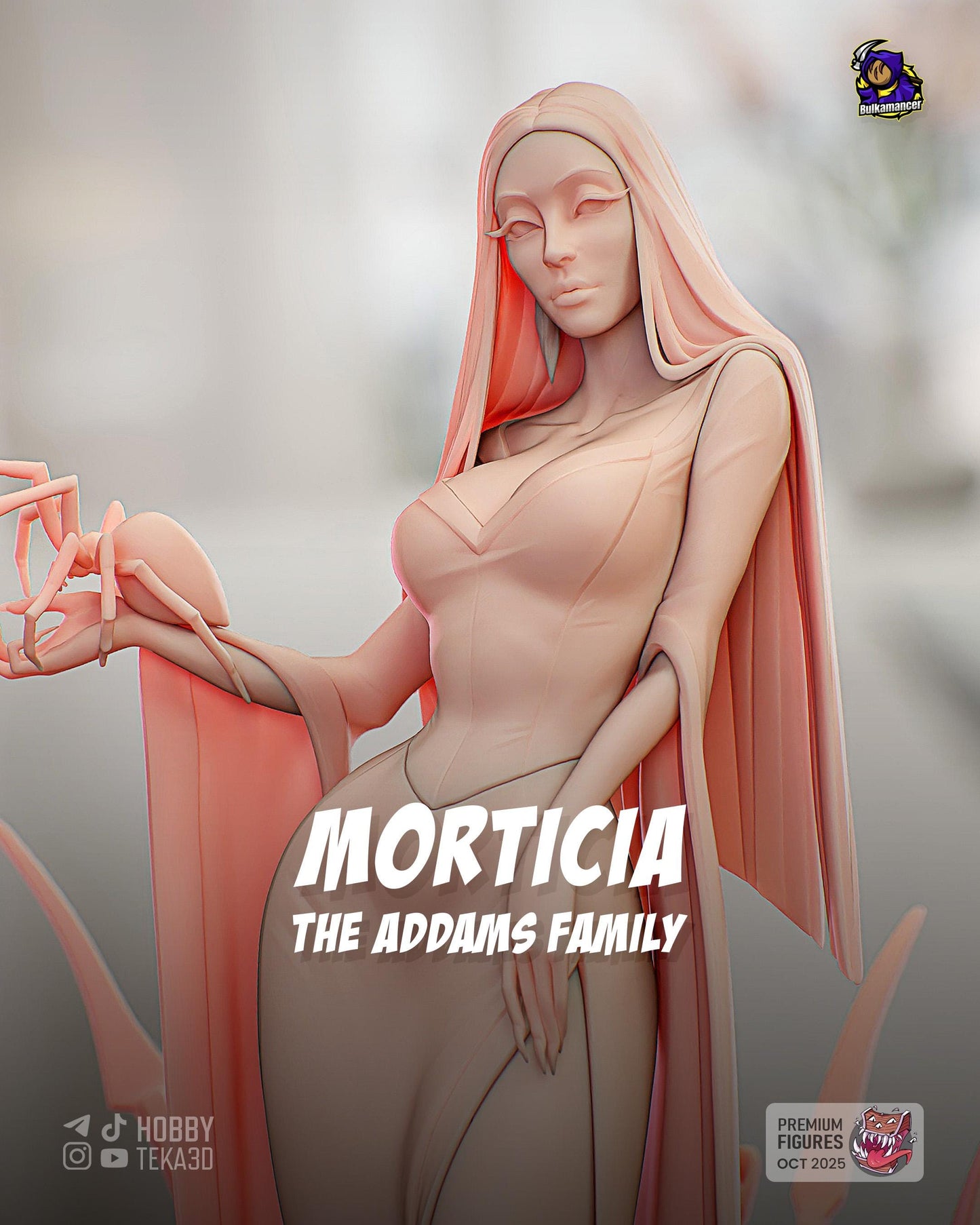 Movie Action Figurine – Handpainted Resin Figure or DIY Model Kit, inspired by The Addams Family Morticia Addams