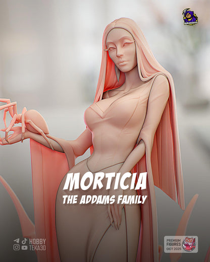 Movie Action Figurine – Handpainted Resin Figure or DIY Model Kit, inspired by The Addams Family Morticia Addams