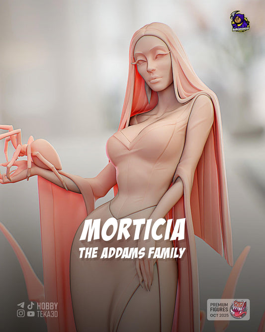 Movie Action Figurine – Handpainted Resin Figure or DIY Model Kit, inspired by The Addams Family Morticia Addams