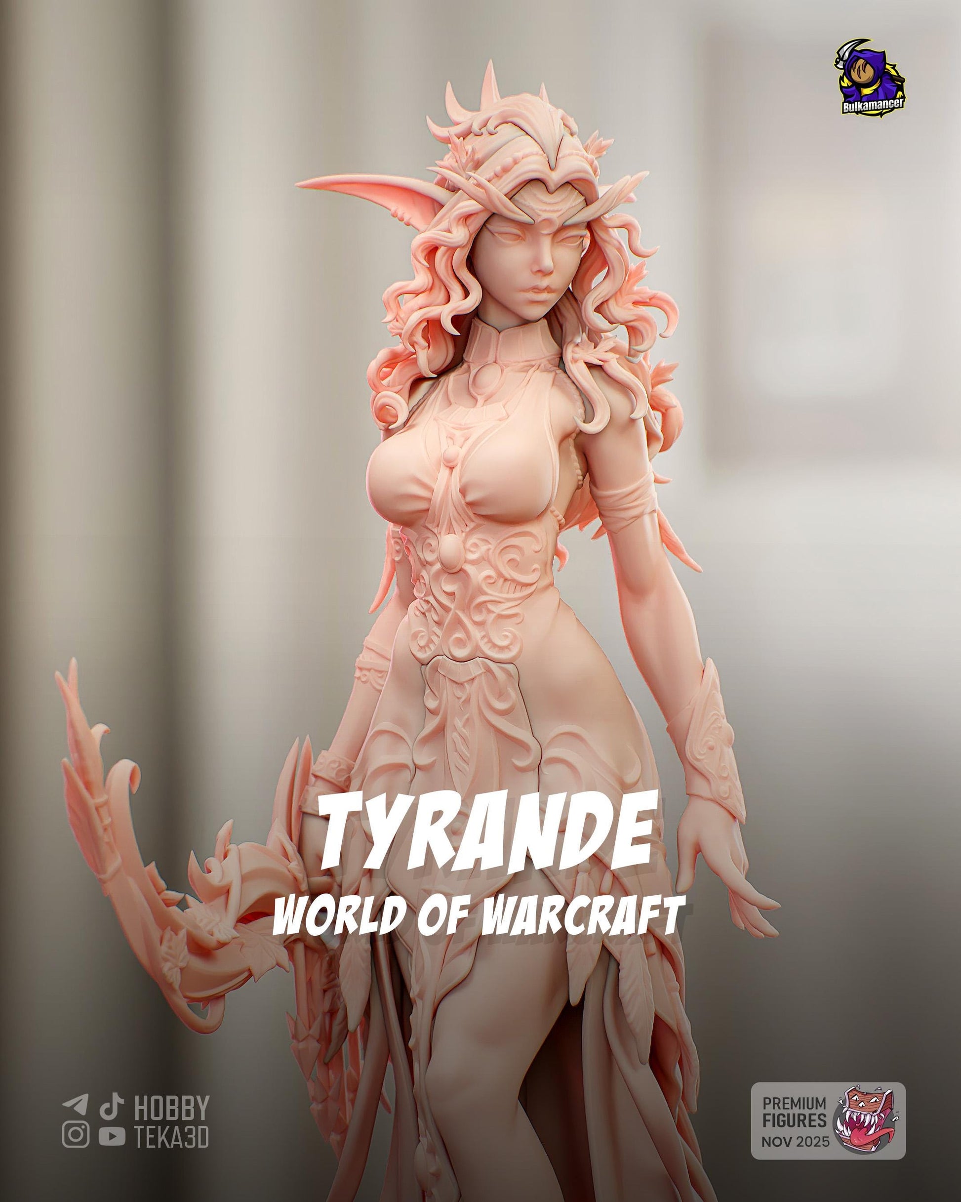 Gaming Action Figurine – Handpainted Resin Figure or DIY Model Kit, inspired by World of Warcraft Tyrande Whisperwind