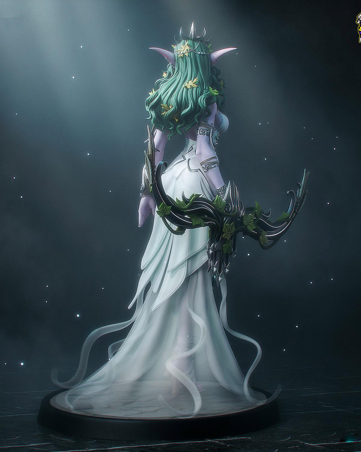Gaming Action Figurine – Handpainted Resin Figure or DIY Model Kit, inspired by World of Warcraft Tyrande Whisperwind