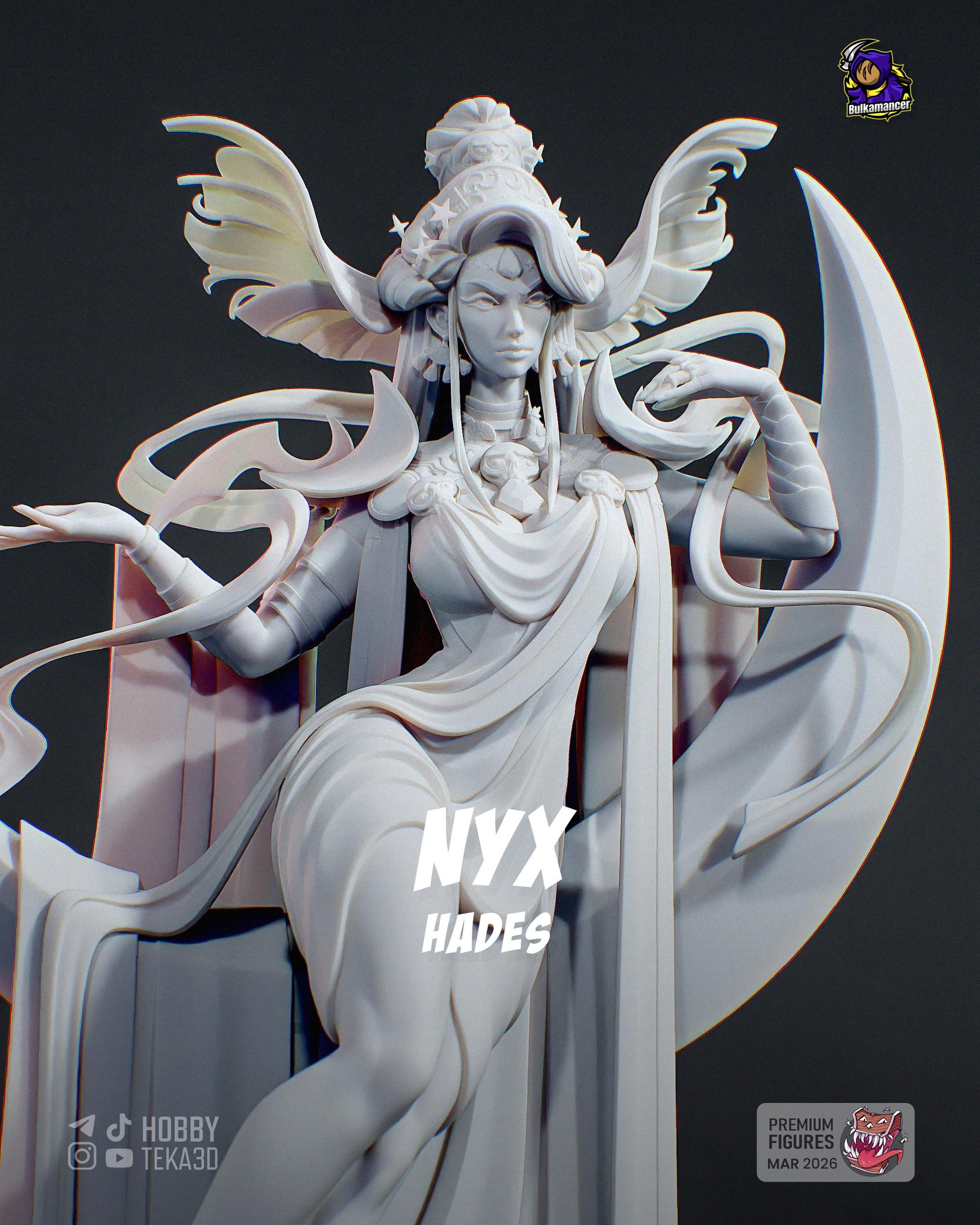 Gaming Action Figurine – Handpainted Resin Figure or DIY Model Kit, inspired by Hades Nyx