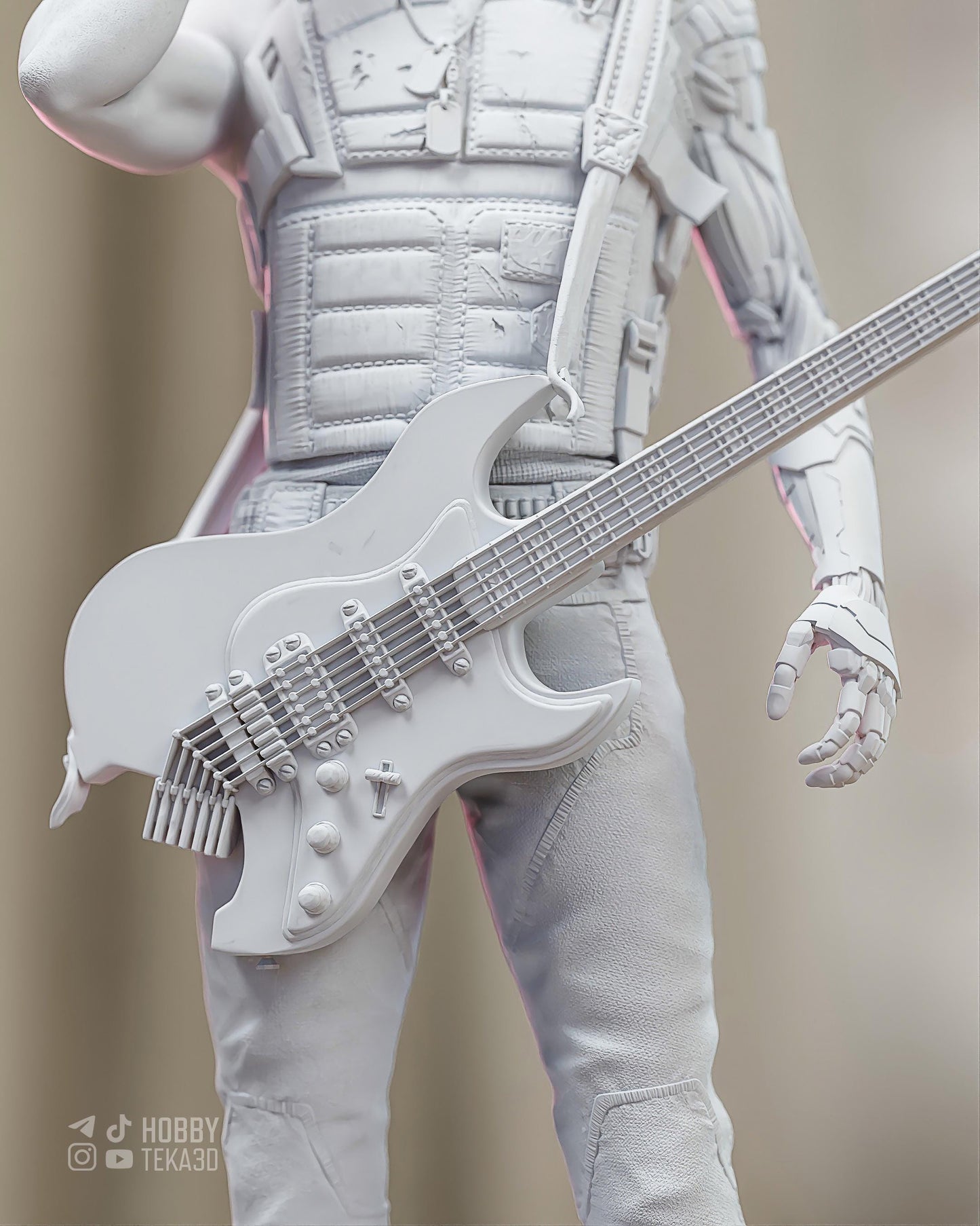 Cyber Rebel Guitarist — Painted & DIY | Resin 3D | FAN ART | Garage Kit