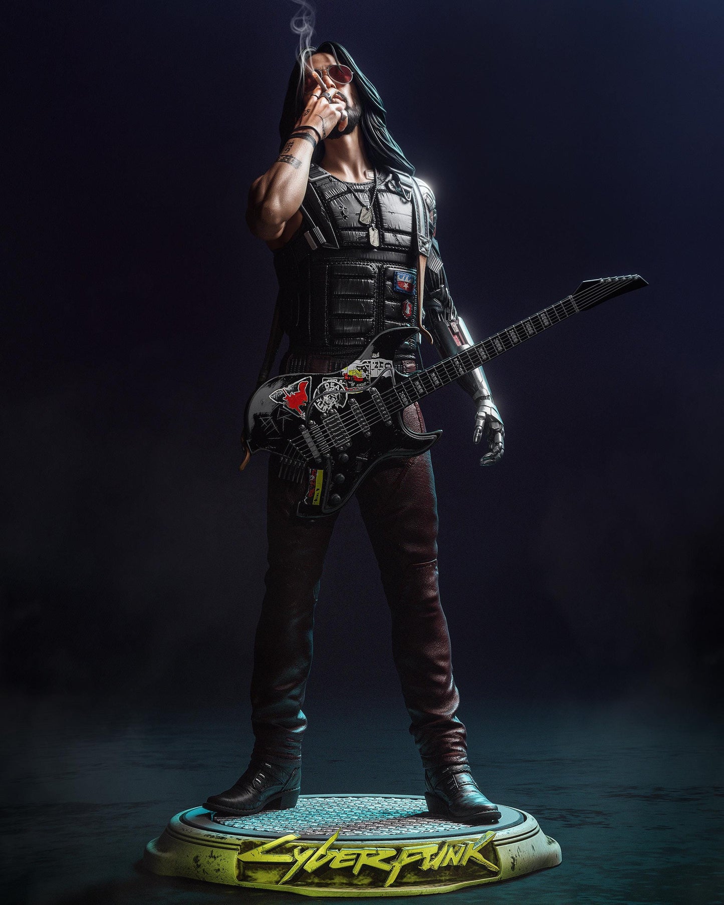 Cyber Rebel Guitarist — Painted & DIY | Resin 3D | FAN ART | Garage Kit