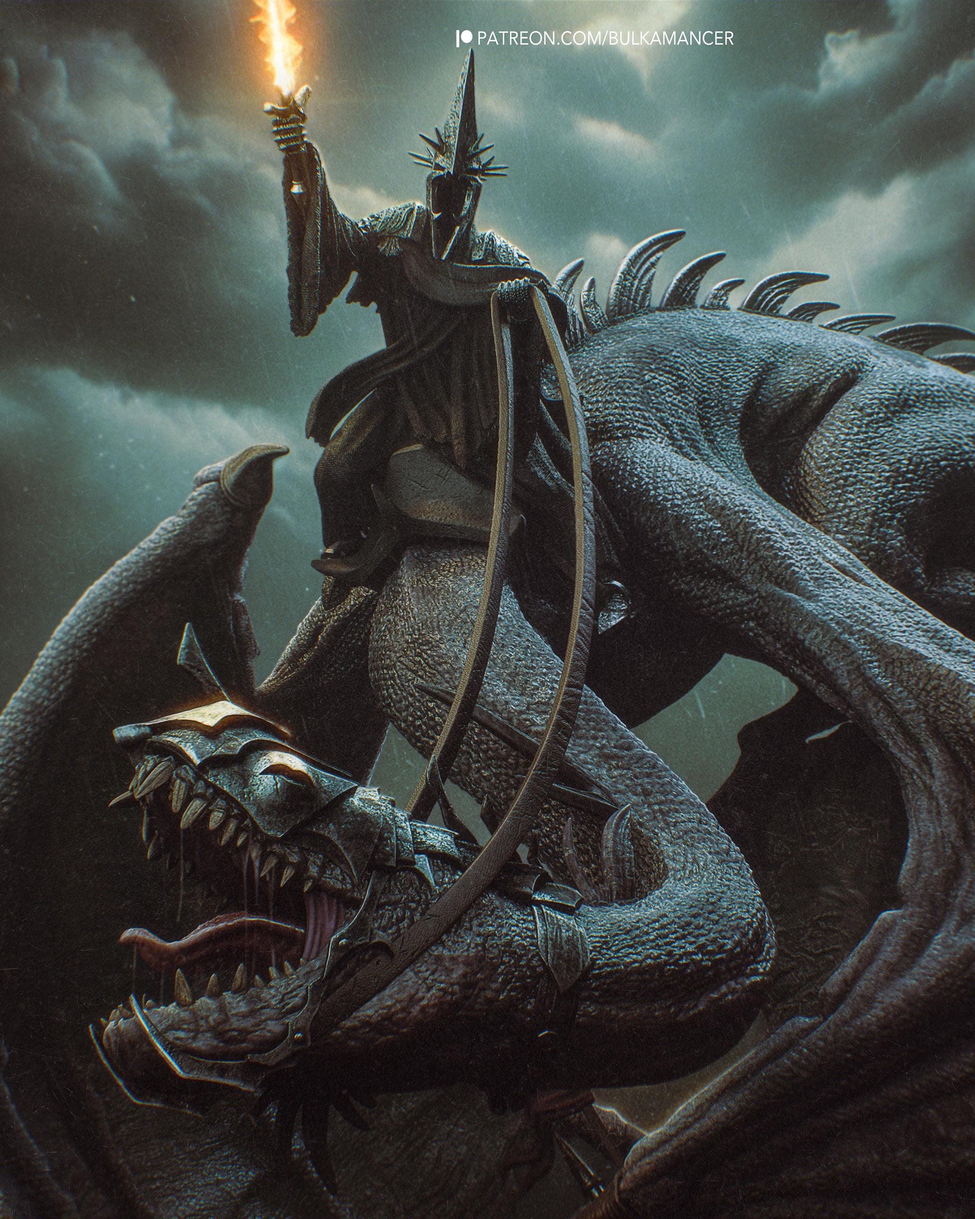 Movie Action Figurine – Handpainted Resin Figure or DIY Model Kit, inspired by The Lord of the Rings Witch-King of Angmar