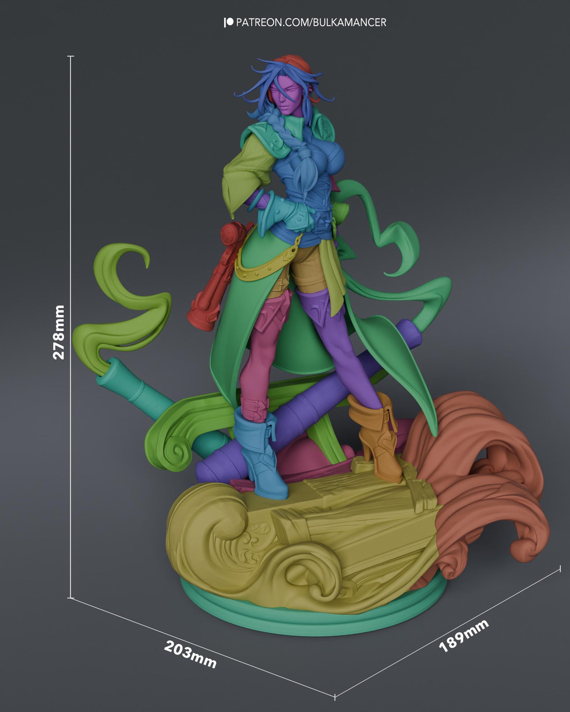 Gaming Action Figurine – Handpainted Resin Figure or DIY Model Kit, inspired by League of Legends Miss Fortune