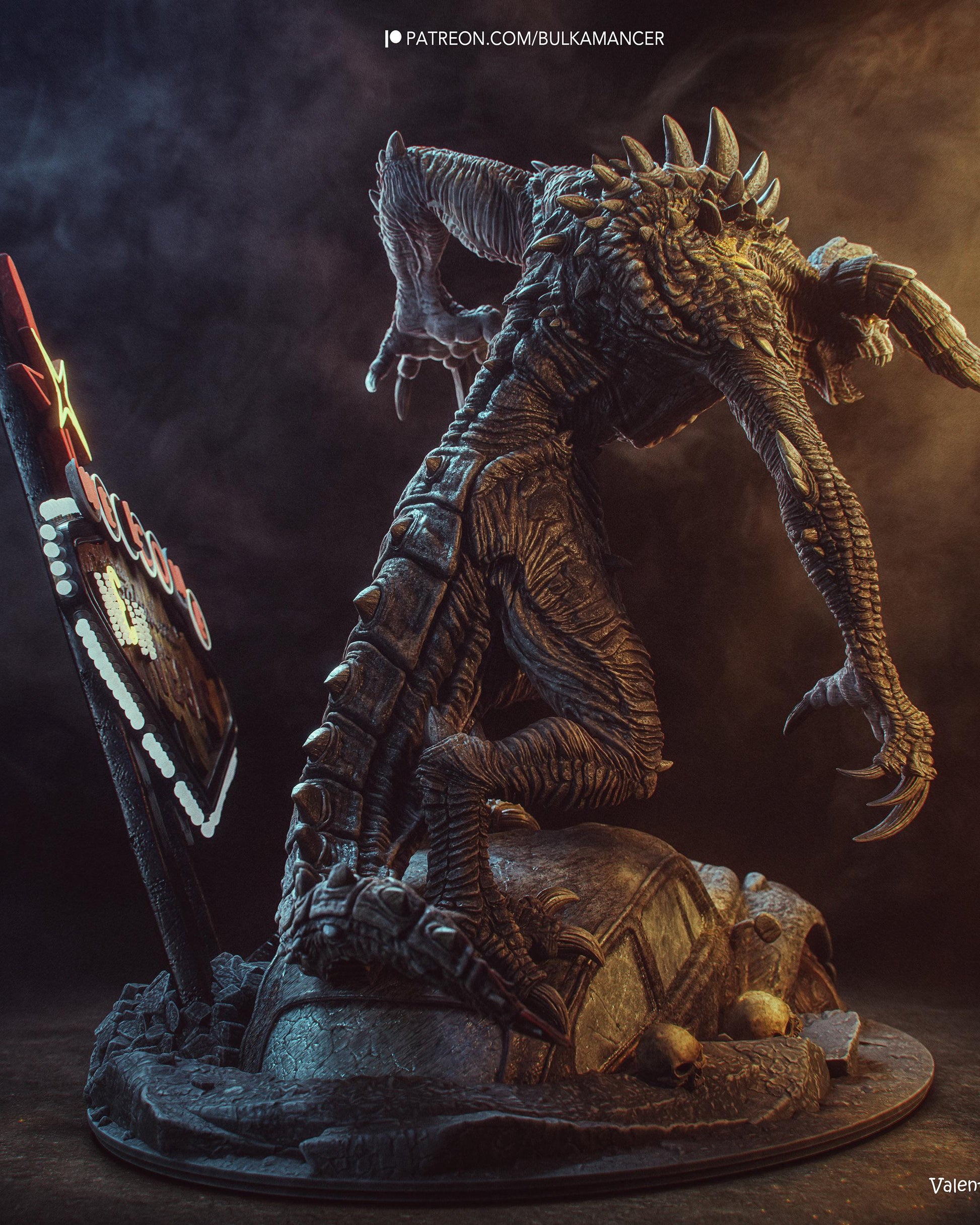 Gaming Action Figurine – Handpainted Resin Figure or DIY Model Kit, inspired by Fallout Deathclaw