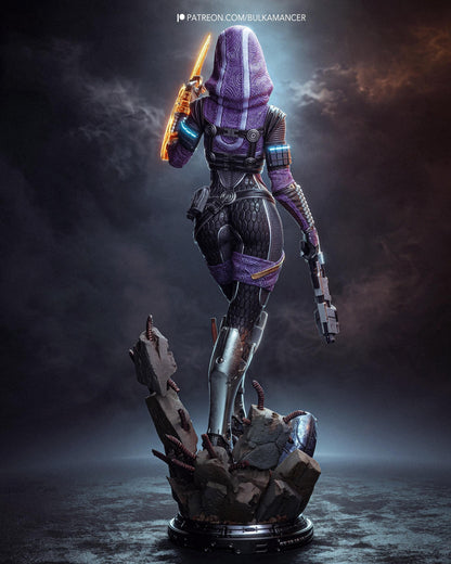 Gaming Action Figurine – Handpainted Resin Figure or DIY Model Kit, inspired by Mass Effect Tali'Zorah
