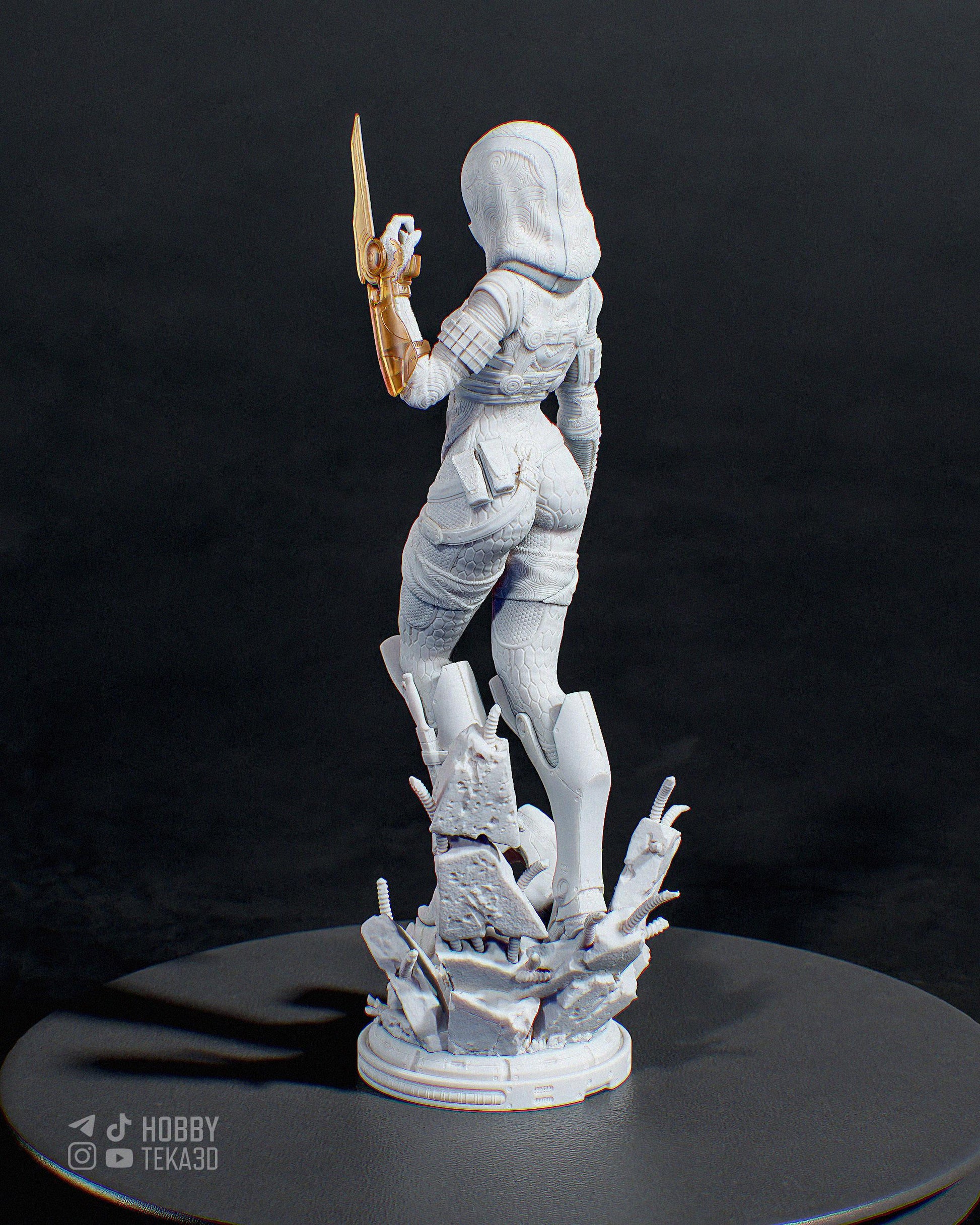Gaming Action Figurine – Handpainted Resin Figure or DIY Model Kit, inspired by Mass Effect Tali'Zorah