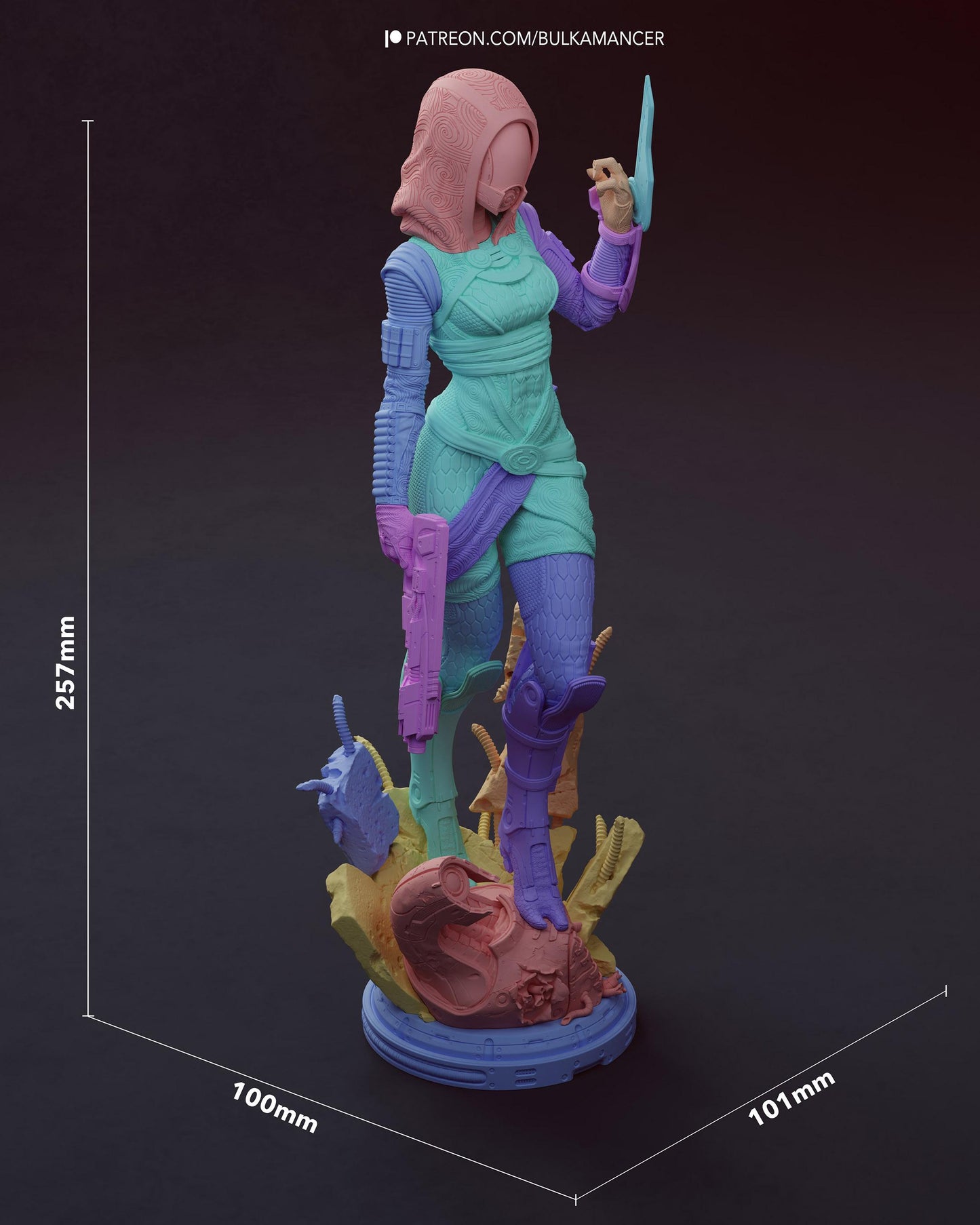 Gaming Action Figurine – Handpainted Resin Figure or DIY Model Kit, inspired by Mass Effect Tali'Zorah