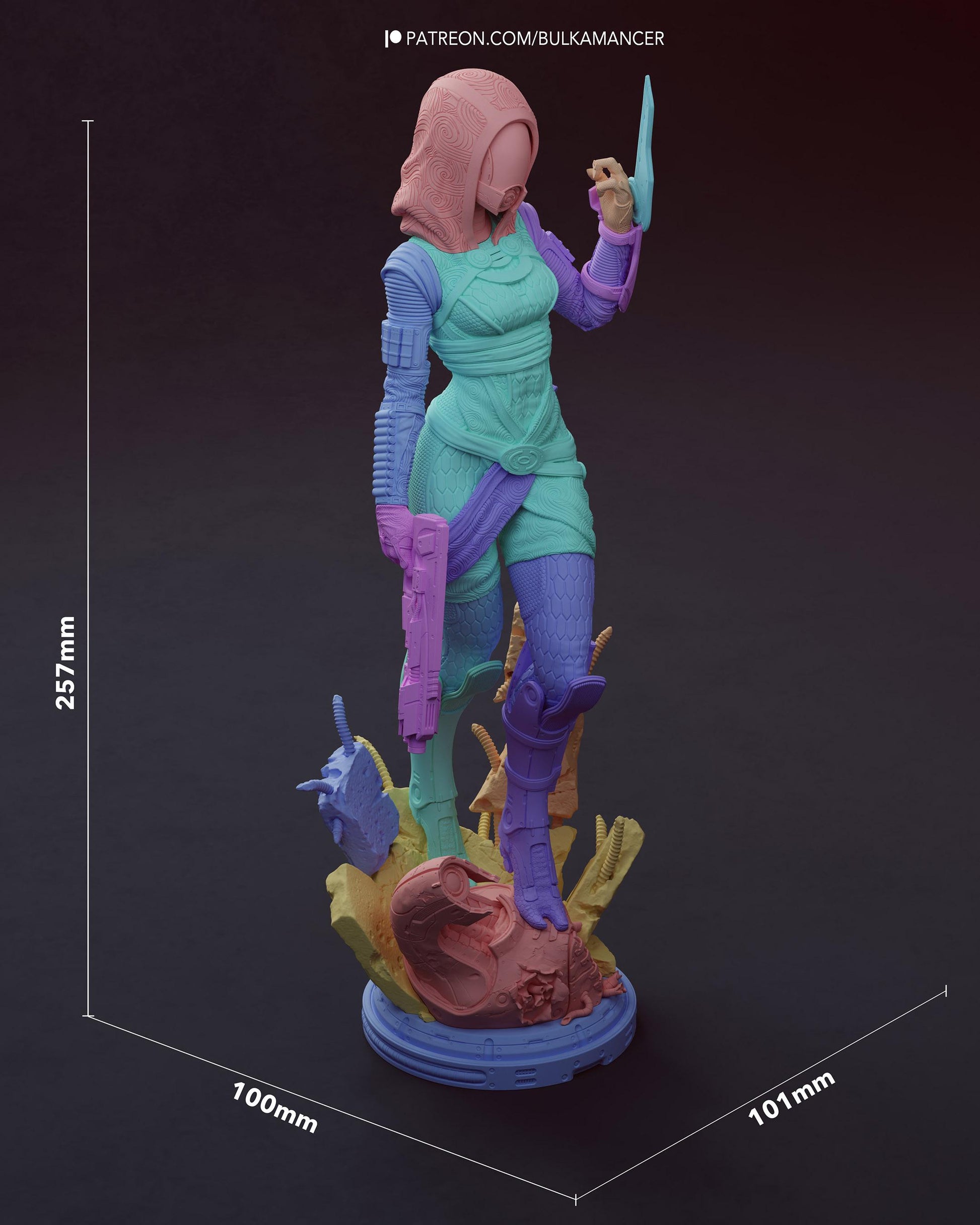Gaming Action Figurine – Handpainted Resin Figure or DIY Model Kit, inspired by Mass Effect Tali'Zorah