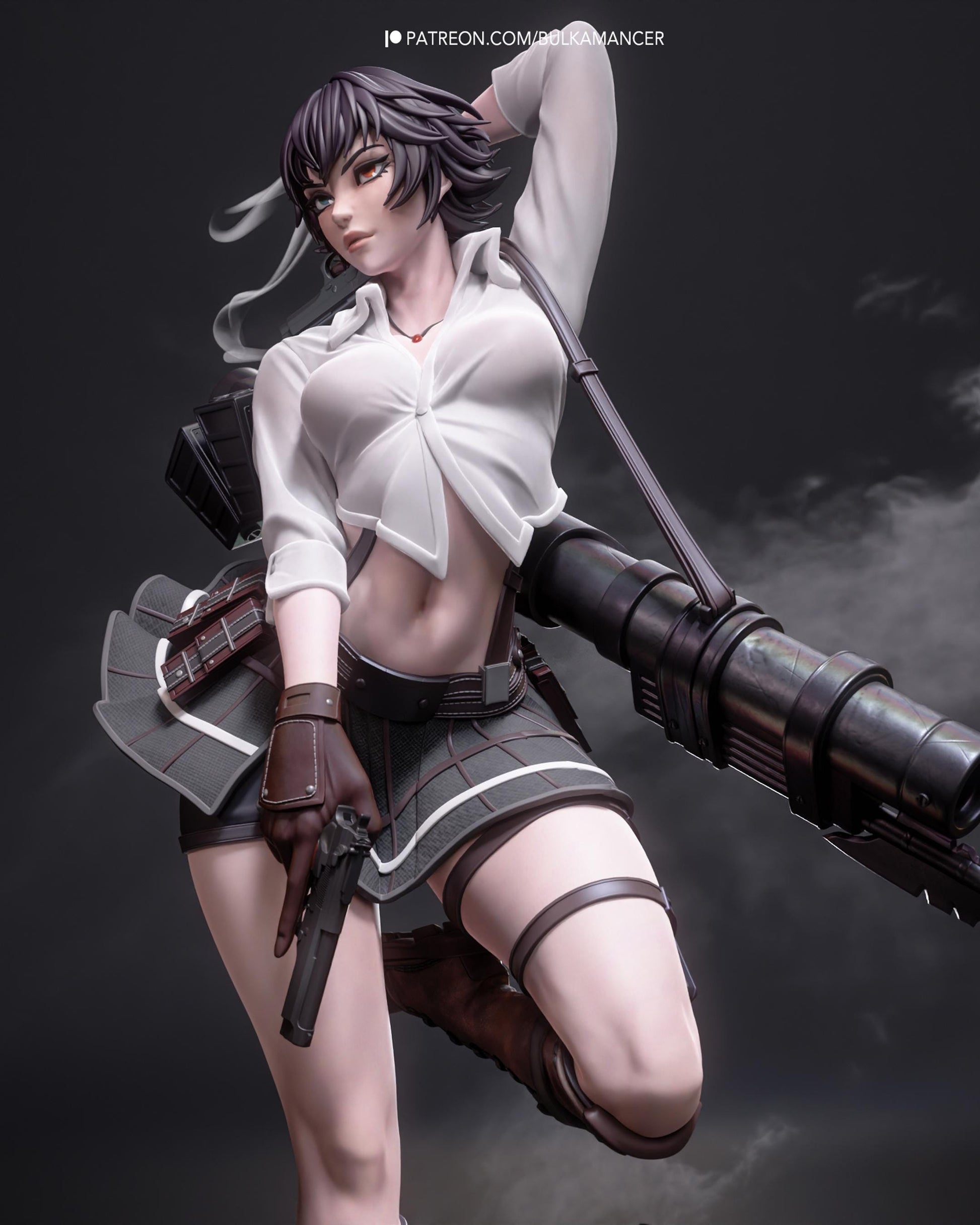 Gunslinger Lady — Painted & DIY | Resin 3D | FAN ART | Garage Kit