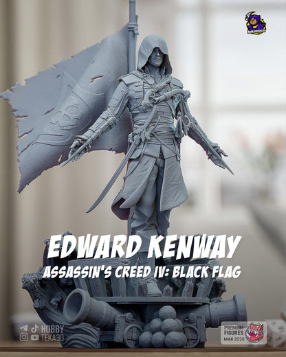Gaming Action Figurine – Handpainted Resin Figure or DIY Model Kit, inspired by Assassin's Creed IV: Black Flag Edward Kenway