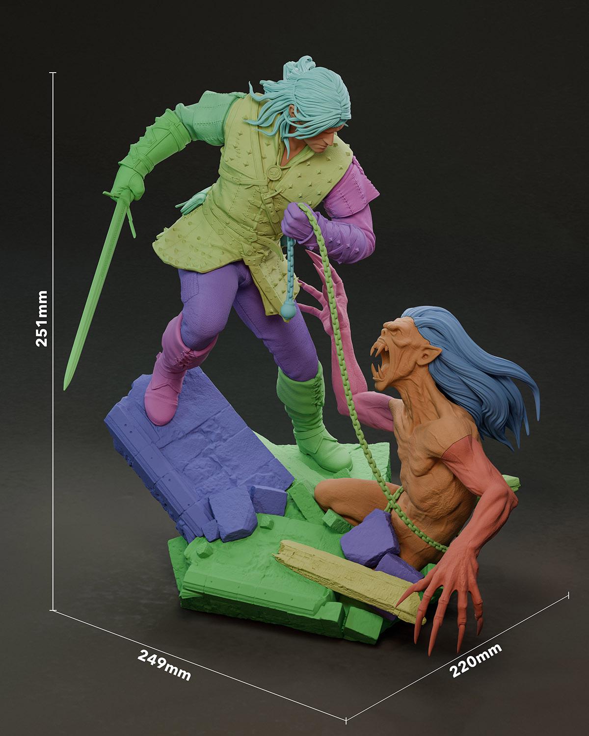 Fantasy Action Figurine – Handpainted Resin Figure or DIY Model Kit, inspired by The Witcher Book Series Geralt of Rivia