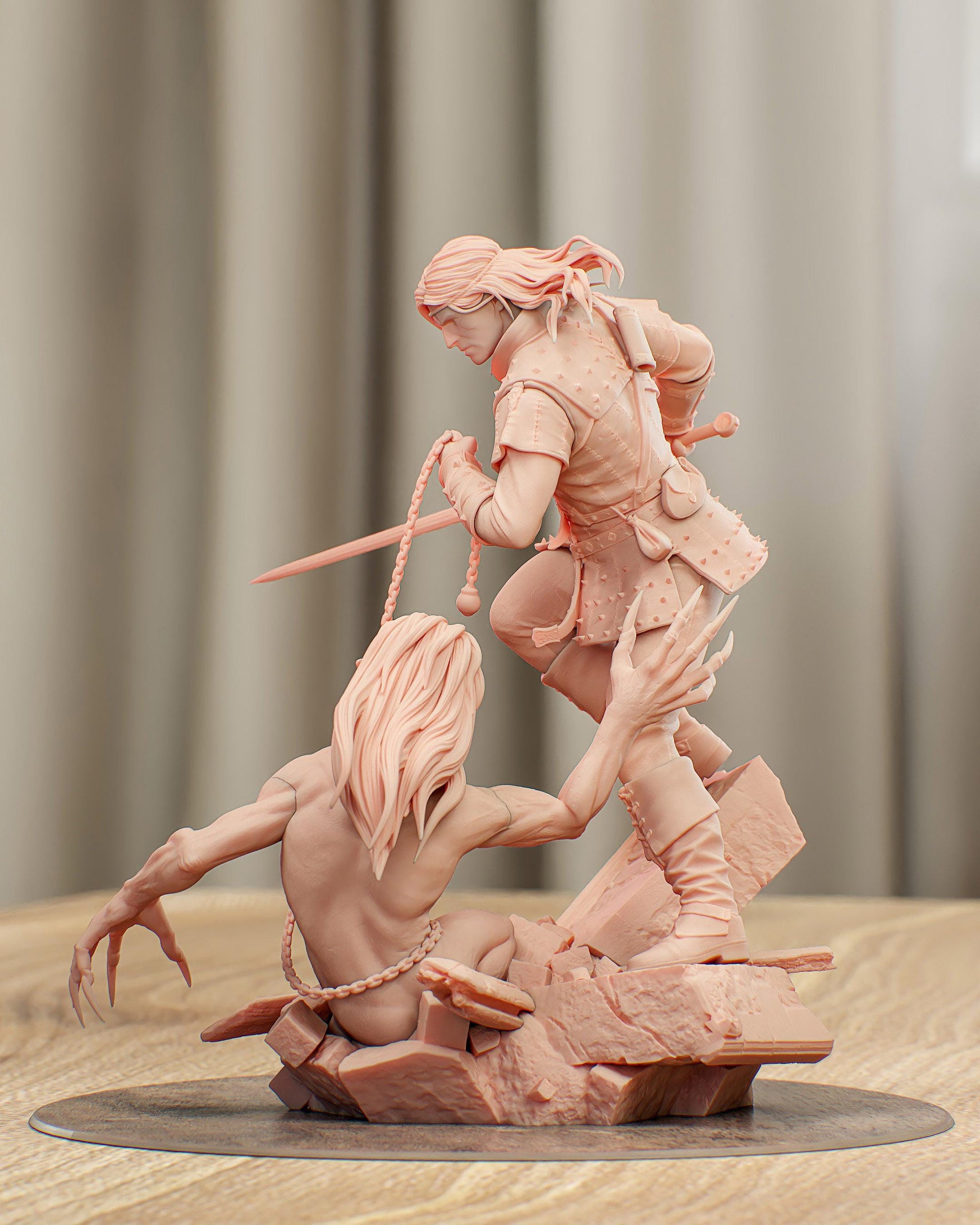 Fantasy Action Figurine – Handpainted Resin Figure or DIY Model Kit, inspired by The Witcher Book Series Geralt of Rivia