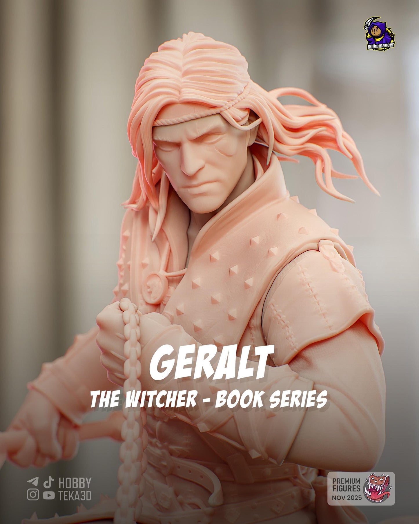 Fantasy Action Figurine – Handpainted Resin Figure or DIY Model Kit, inspired by The Witcher Book Series Geralt of Rivia