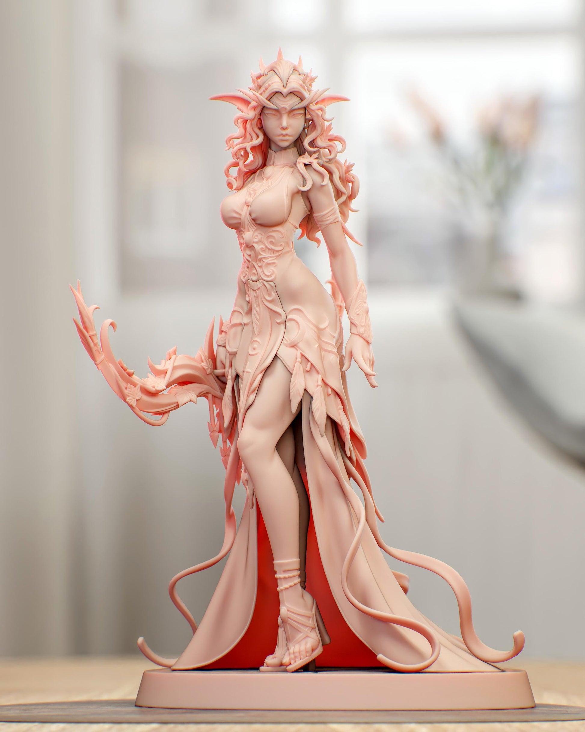 Gaming Action Figurine – Handpainted Resin Figure or DIY Model Kit, inspired by World of Warcraft Tyrande Whisperwind