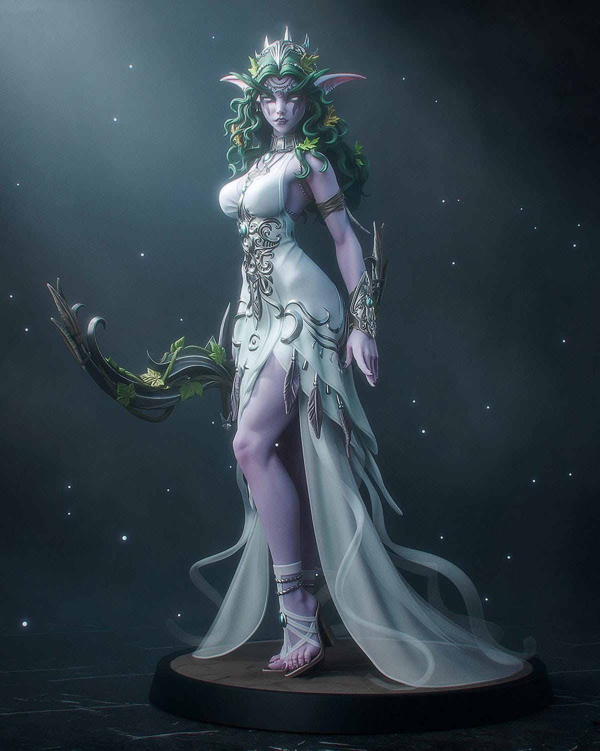 Gaming Action Figurine – Handpainted Resin Figure or DIY Model Kit, inspired by World of Warcraft Tyrande Whisperwind