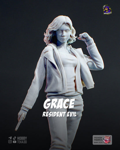 Gaming Action Figurine – Handpainted Resin Figure or DIY Model Kit, inspired by Resident Evil Grace Ashcroft