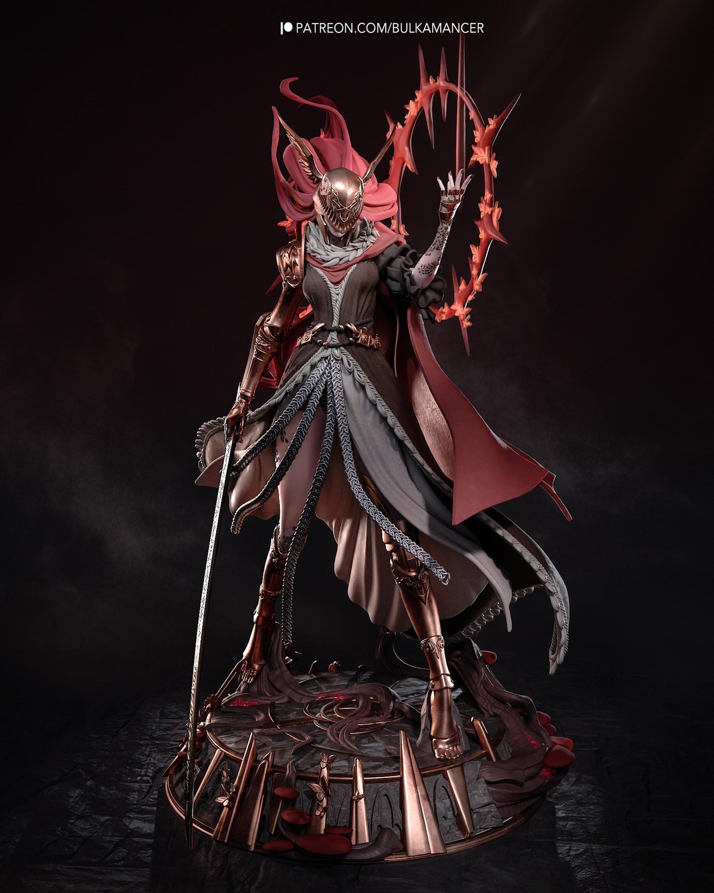 Gaming Action Figurine – Handpainted Resin Figure or DIY Model Kit, inspired by Elden Ring Malenia
