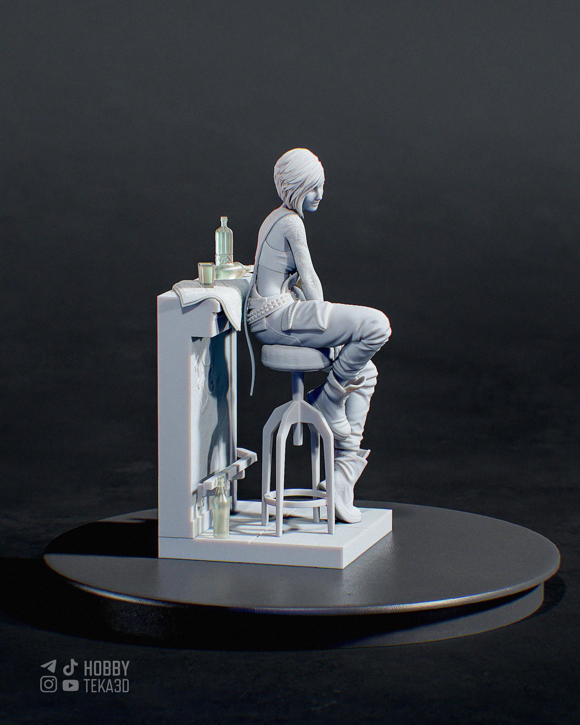 Gaming Action Figurine – Handpainted Resin Figure or DIY Model Kit, Cyberpunk 2077 Judy