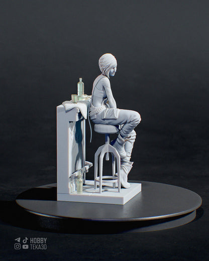 Gaming Action Figurine – Handpainted Resin Figure or DIY Model Kit, Cyberpunk 2077 Judy