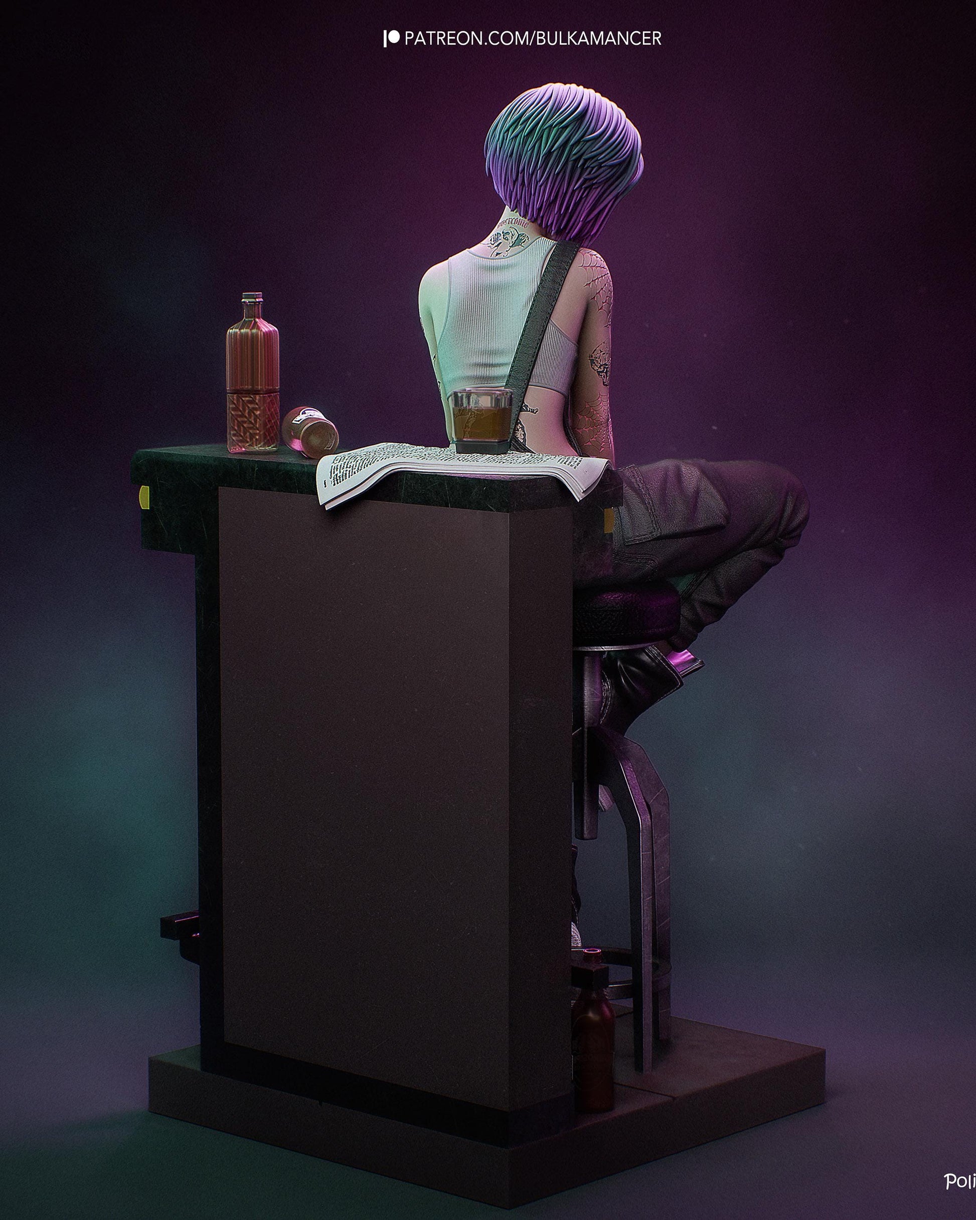 Gaming Action Figurine – Handpainted Resin Figure or DIY Model Kit, Cyberpunk 2077 Judy